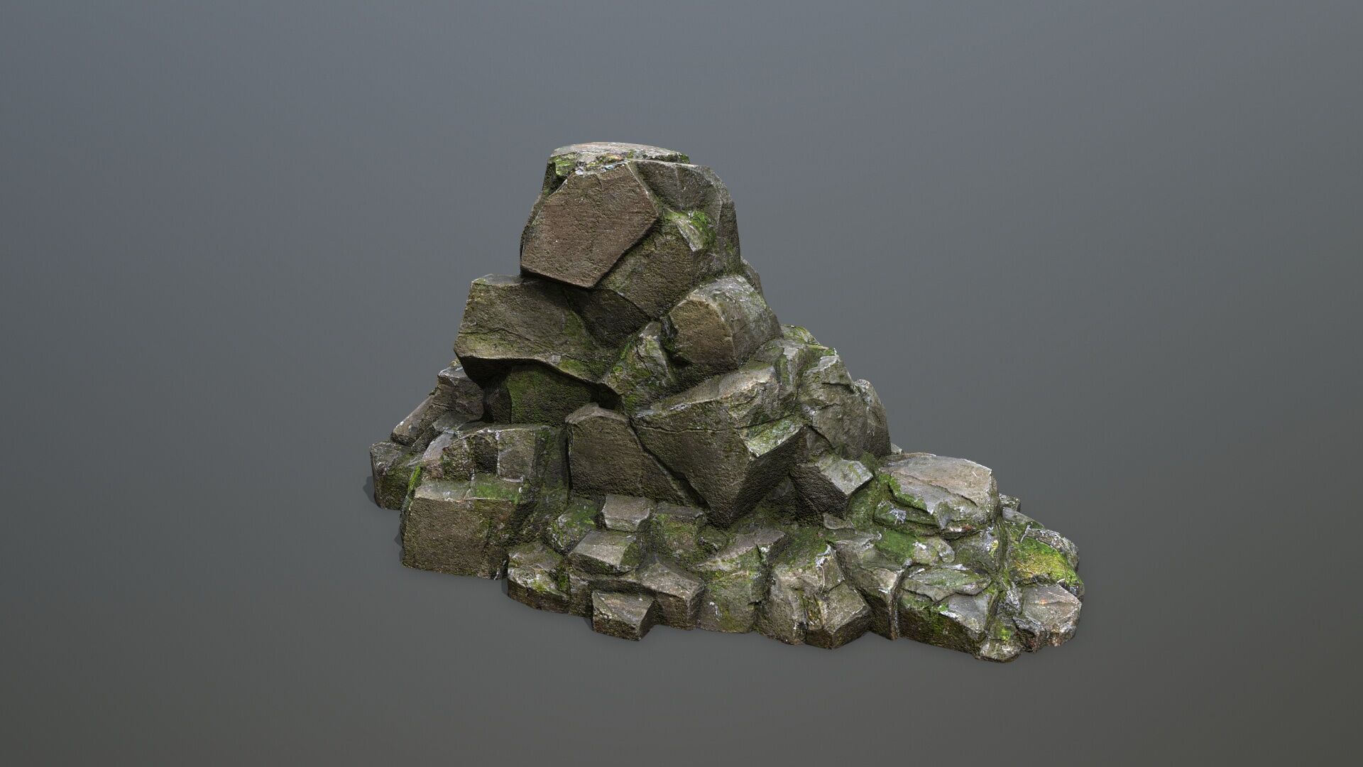 cliff rocks Low-poly 3D model_7