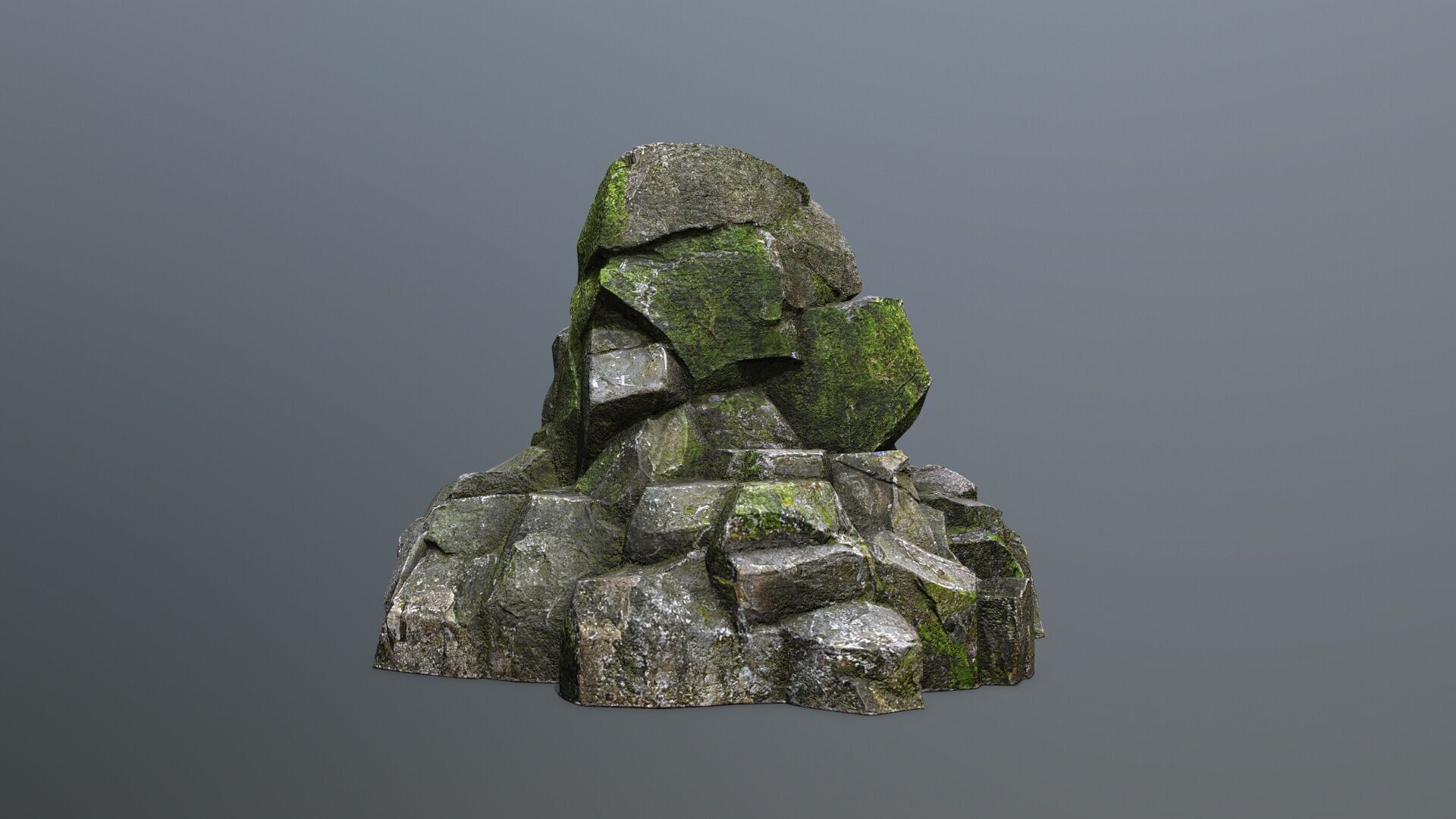 cliff rocks Low-poly 3D model_2
