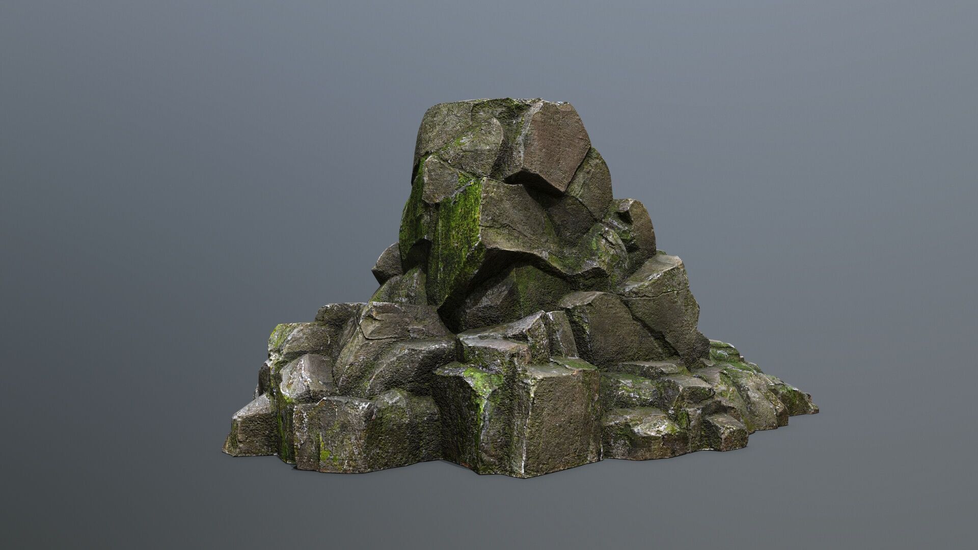 cliff rocks Low-poly 3D model_1