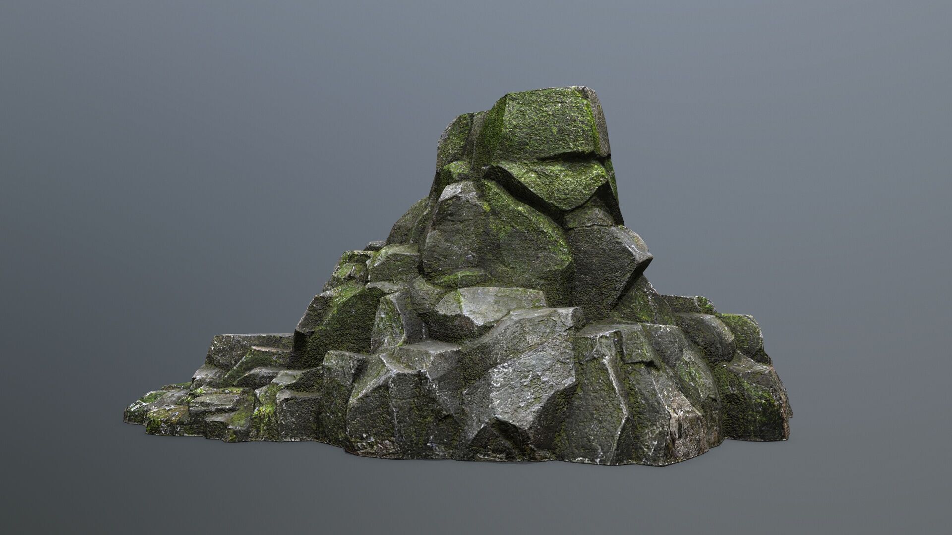 cliff rocks Low-poly 3D model_3