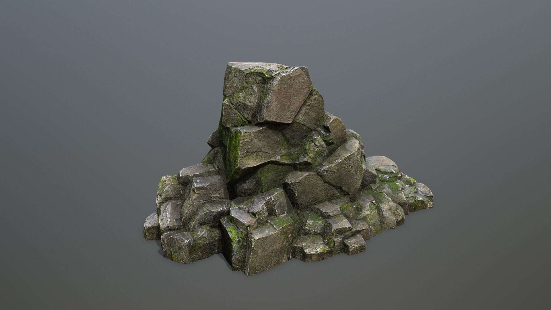 cliff rocks Low-poly 3D model_8