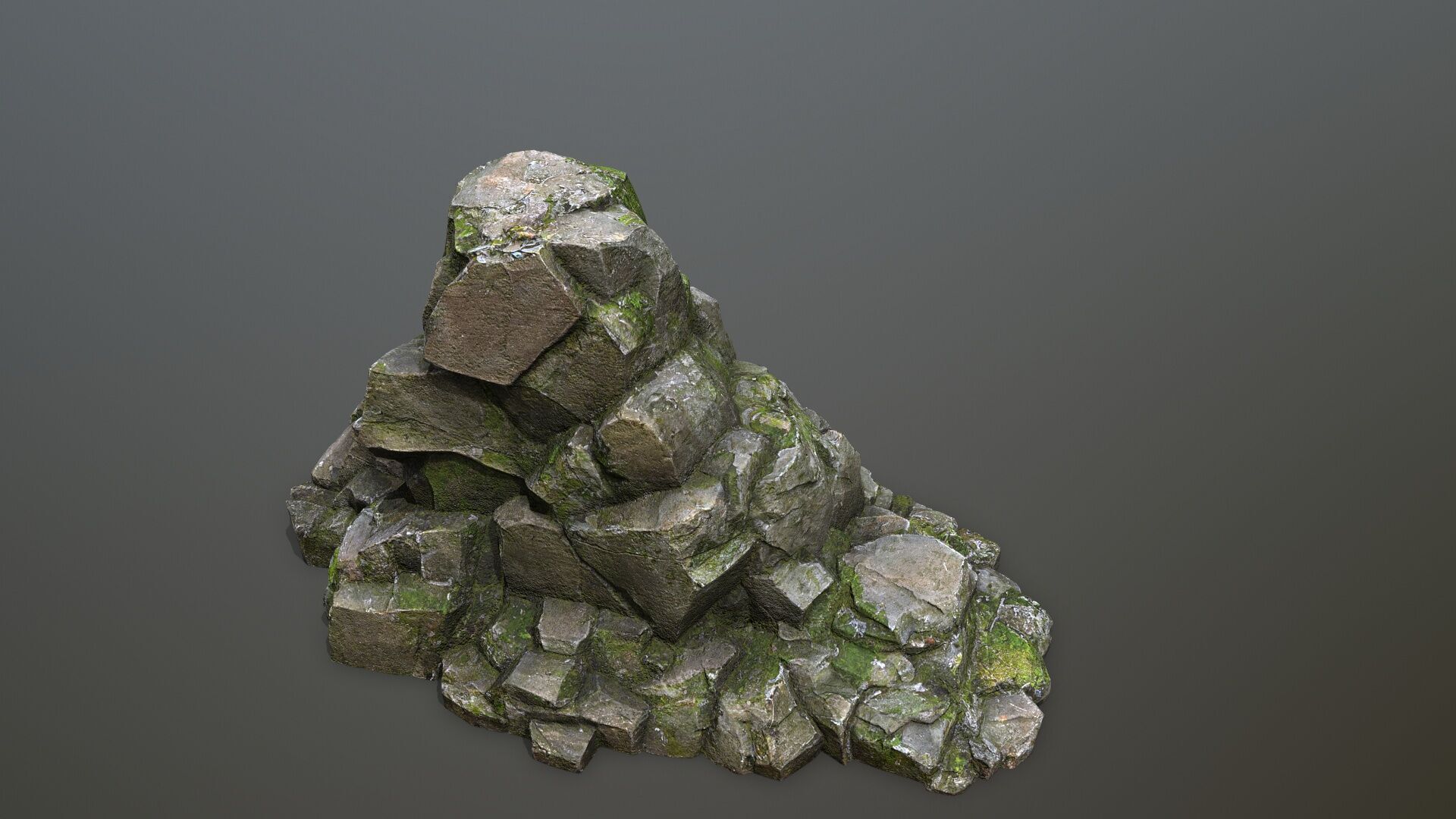 cliff rocks Low-poly 3D model_16