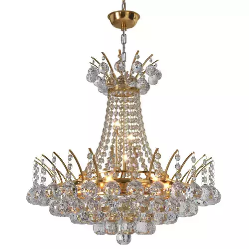 Empire 8-Light Gold Finish and Clear Crystal Chandelier