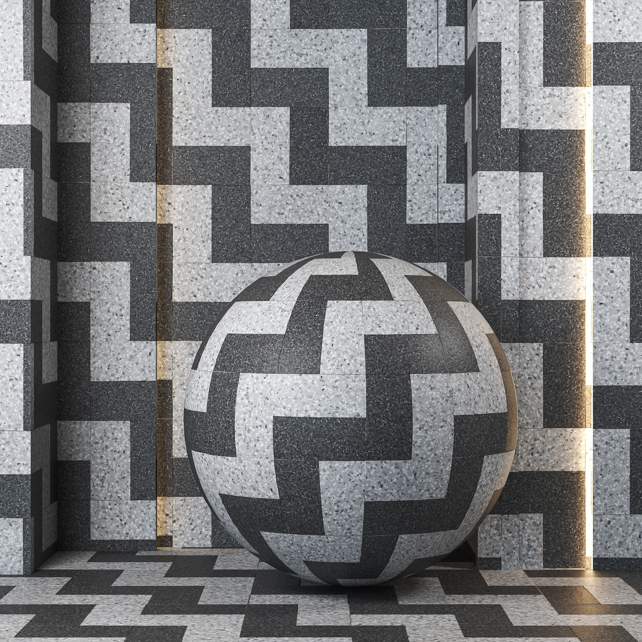 4K Terrazzo Diamond Floor Textures - Seamless PBR - 5 Patterns Texture_3