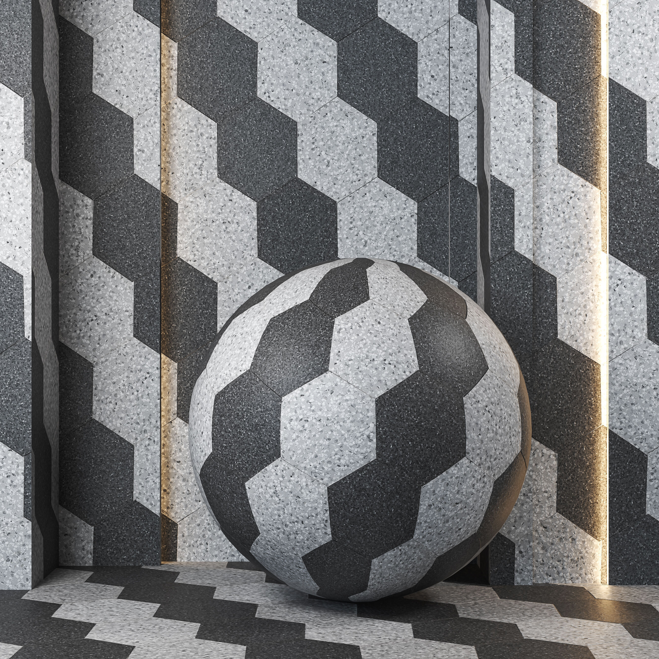 4K Terrazzo Diamond Floor Textures - Seamless PBR - 5 Patterns Texture_4