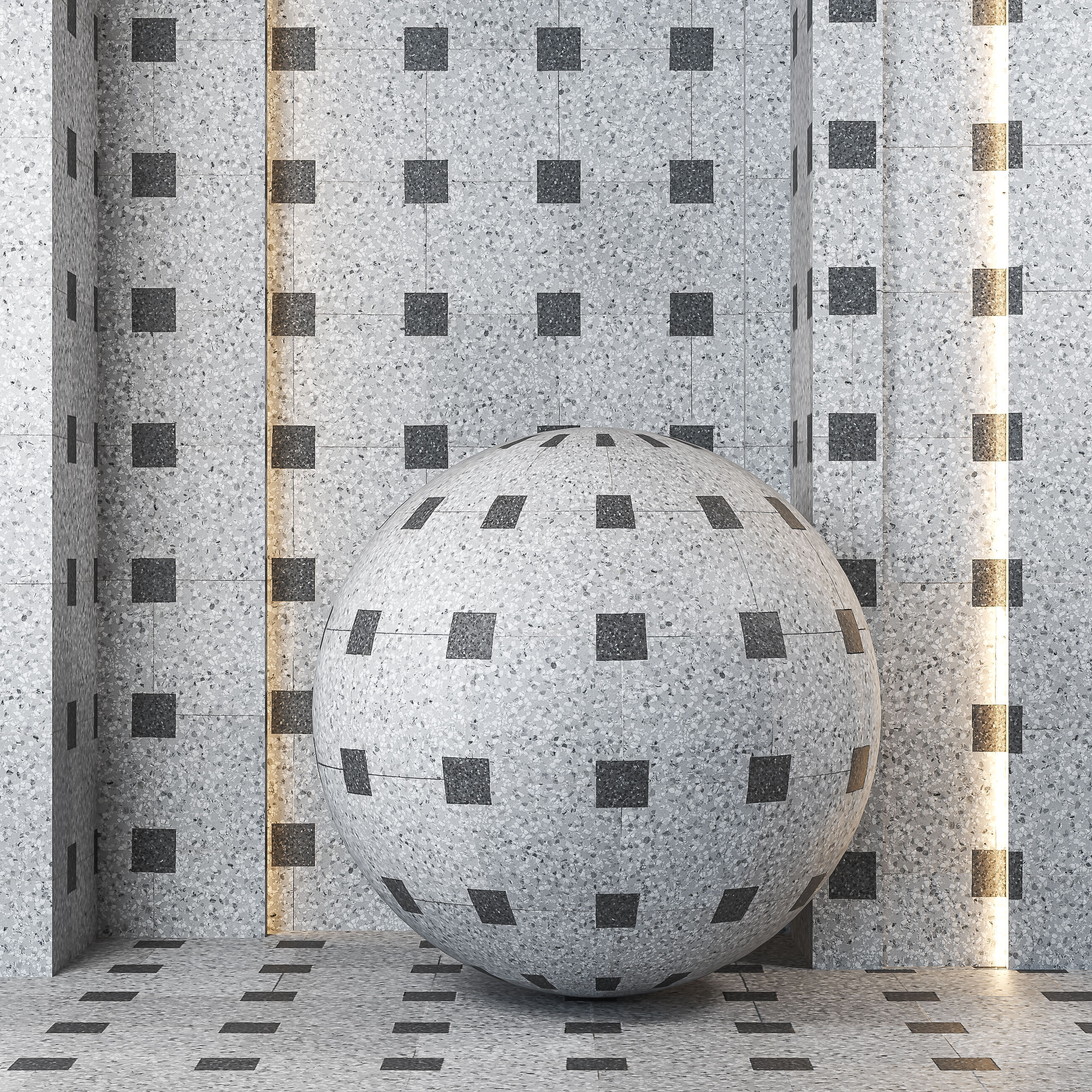 4K Terrazzo Diamond Floor Textures - Seamless PBR - 5 Patterns Texture_2