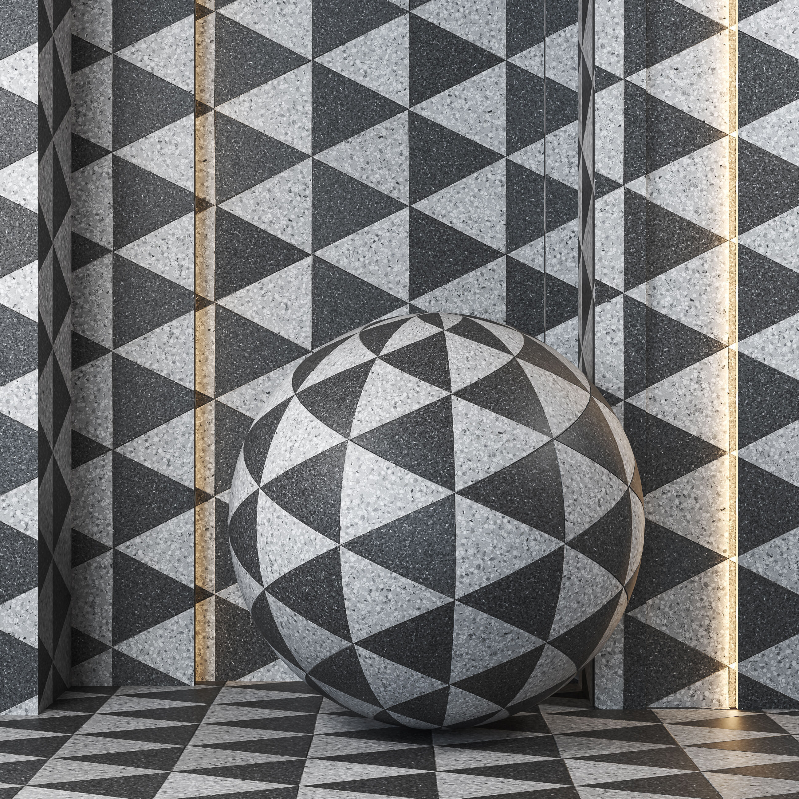 4K Terrazzo Diamond Floor Textures - Seamless PBR - 5 Patterns Texture_1