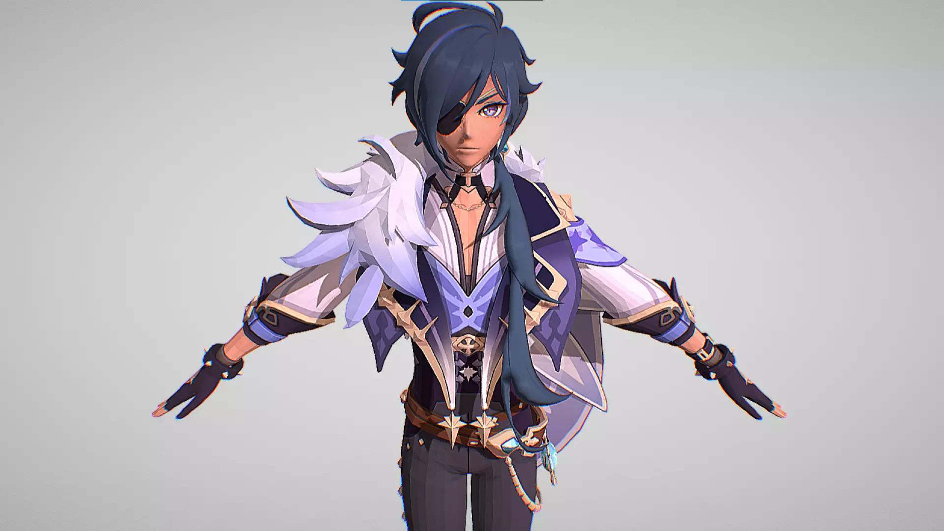 Kaeya - Genshin Impact Low-poly 3D model_0