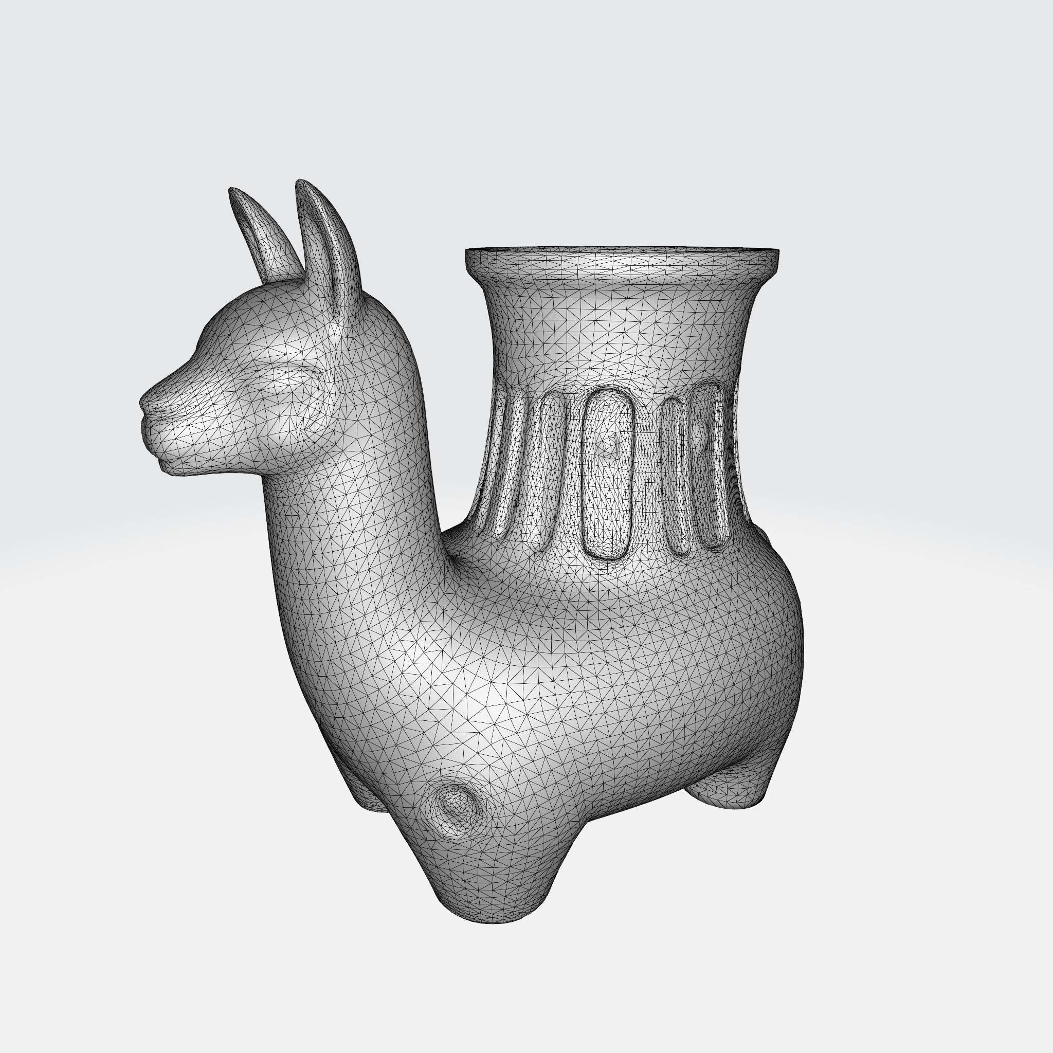 Vibrant Andean Llama Vase 3D model_4