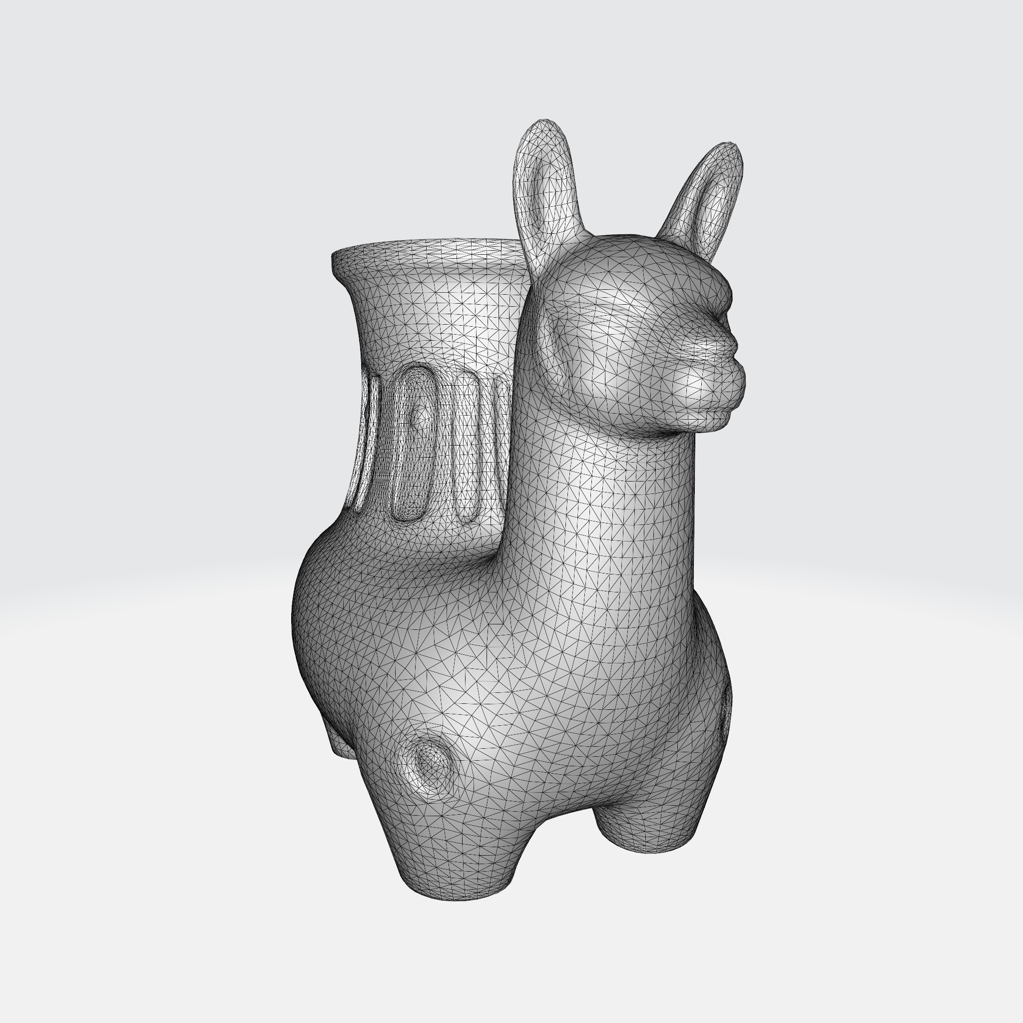Vibrant Andean Llama Vase 3D model_7
