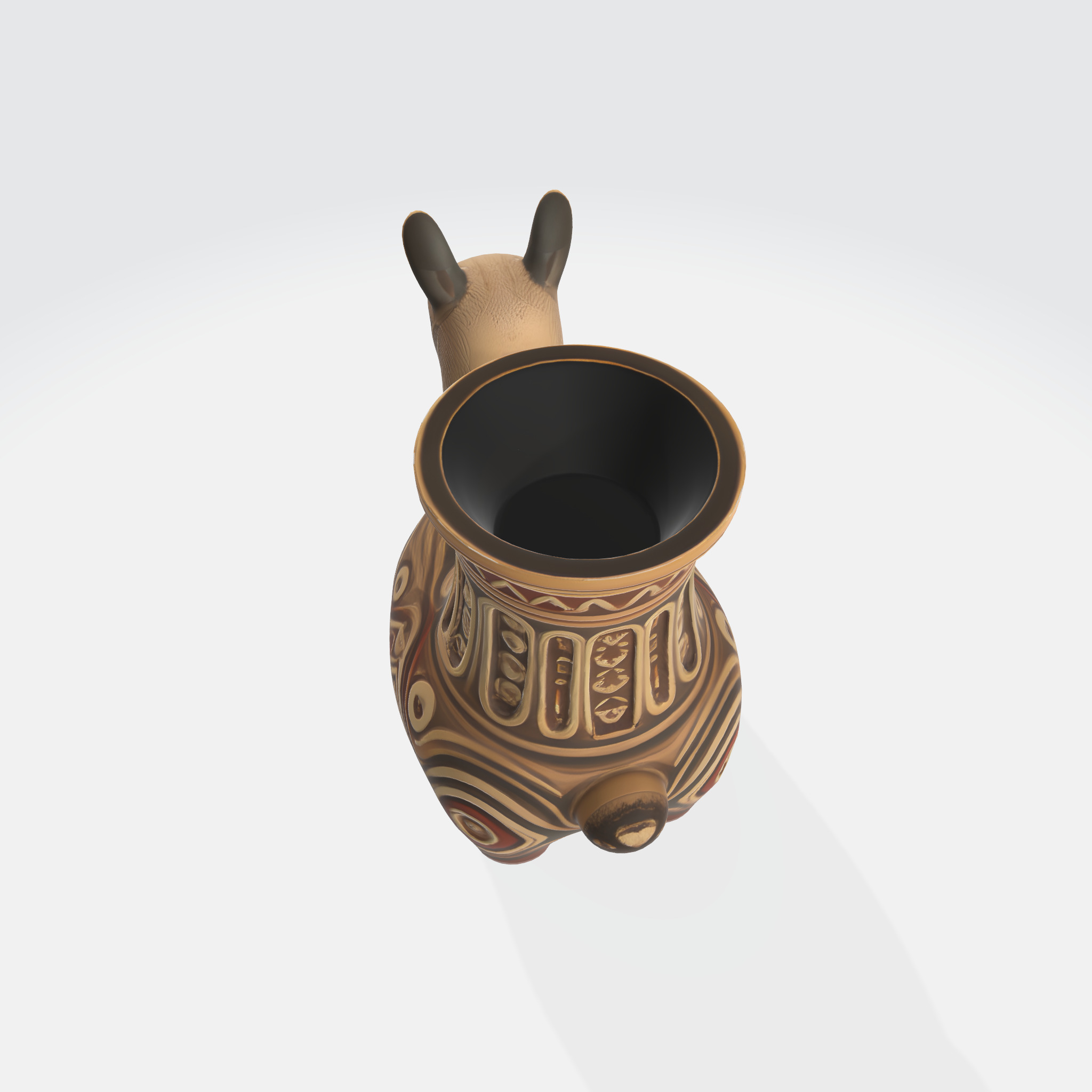 Vibrant Andean Llama Vase 3D model_2