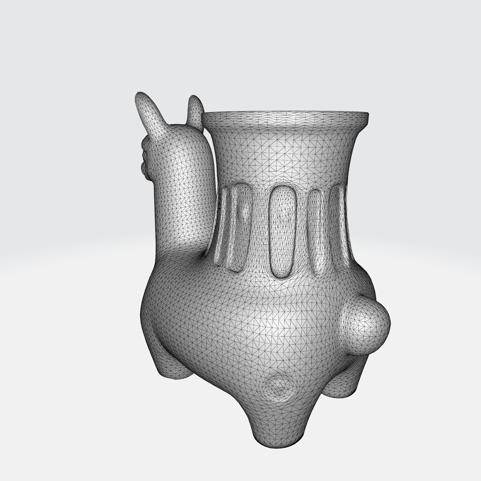 Vibrant Andean Llama Vase 3D model_5