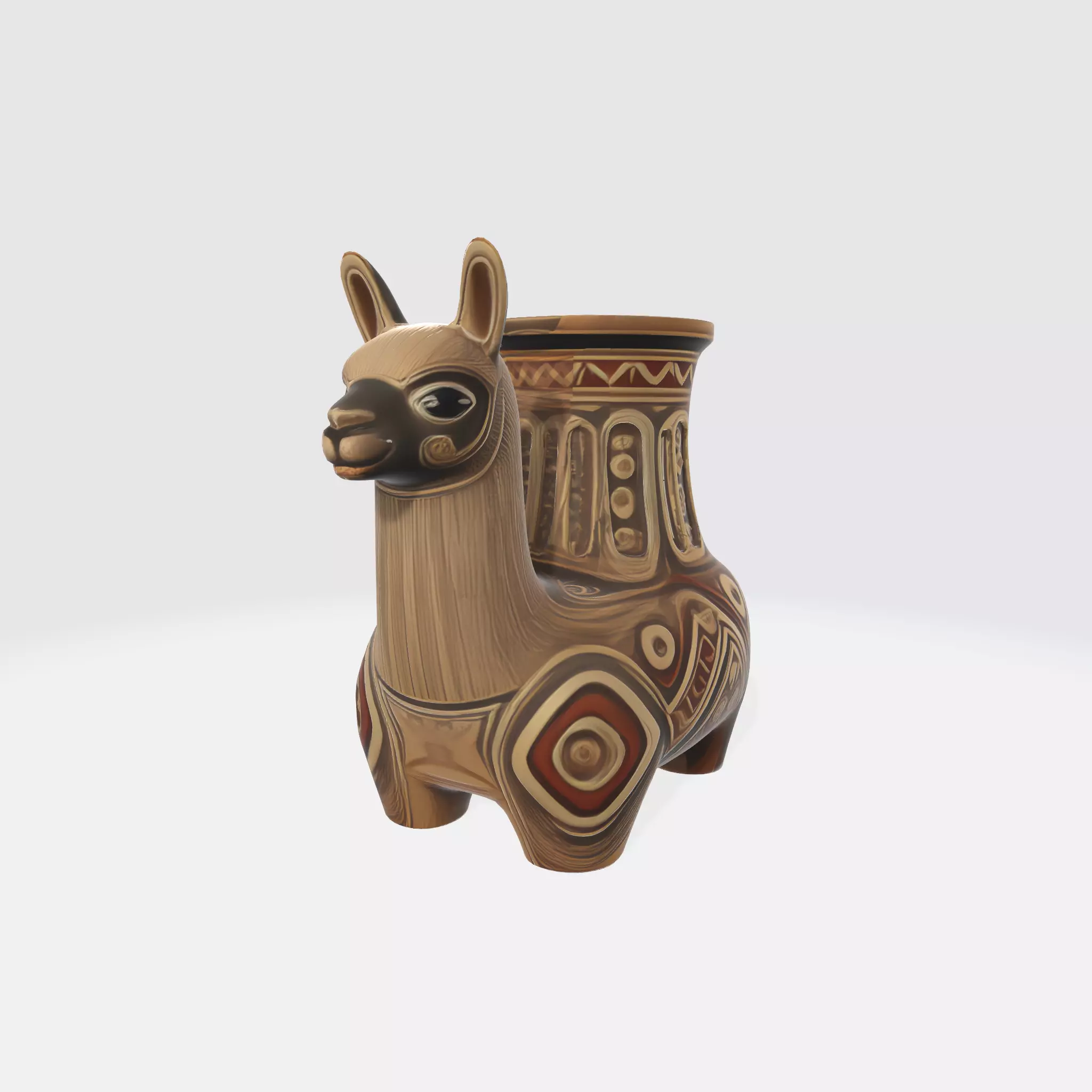 Vibrant Andean Llama Vase 3D model_0
