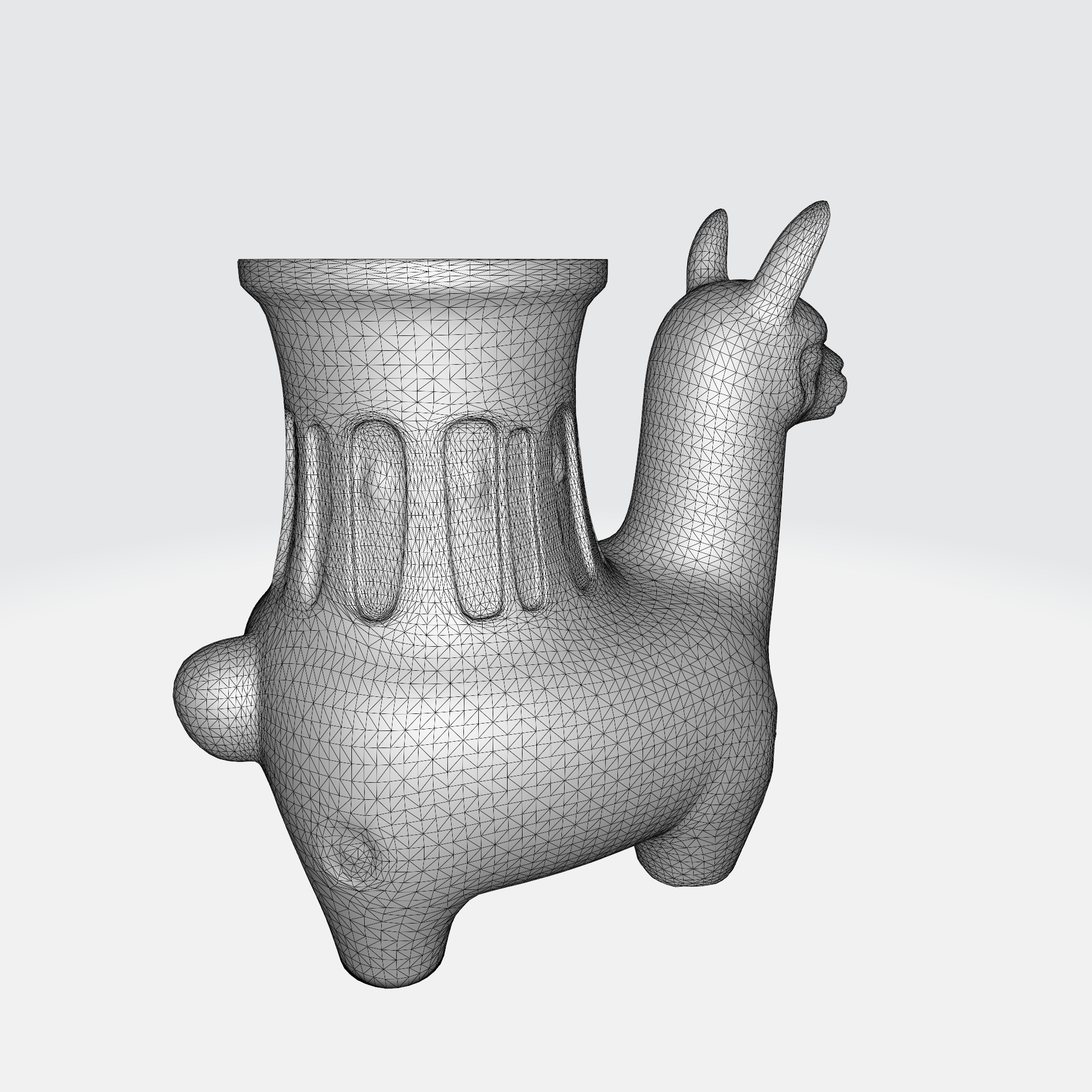 Vibrant Andean Llama Vase 3D model_6