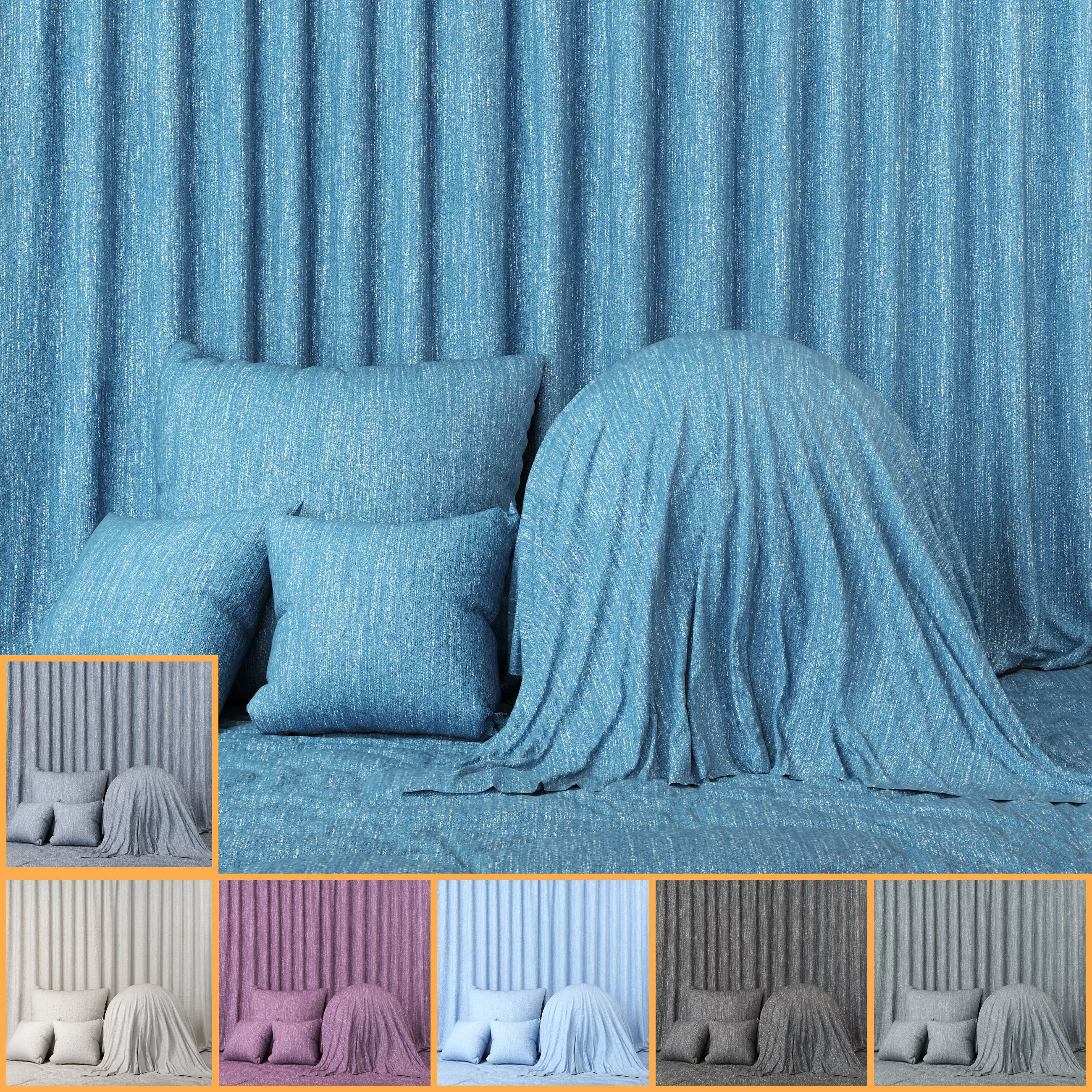 4K Jeans Fabric Textures - Seamless PBR - 7 Colors - Denim Texture