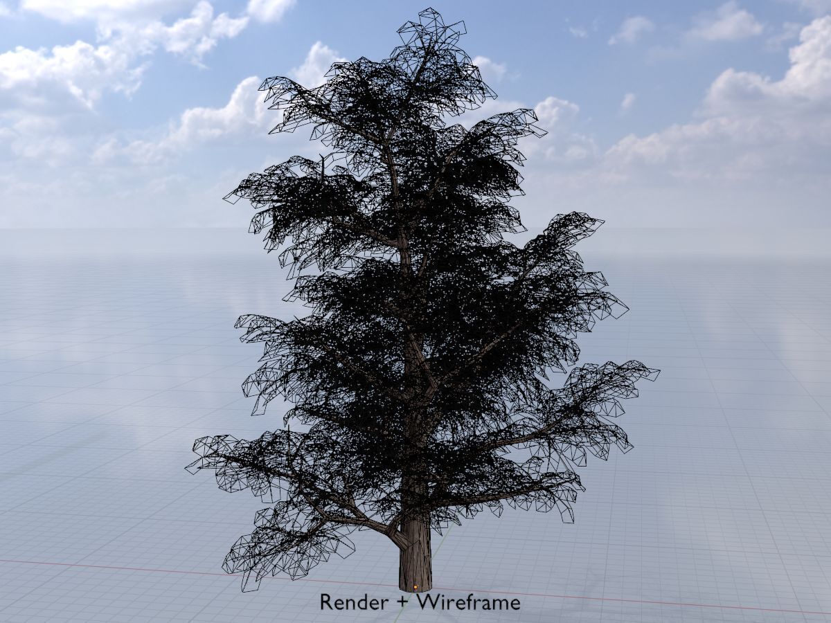 Empress tree winter 30000mm Low-poly 3D model_19