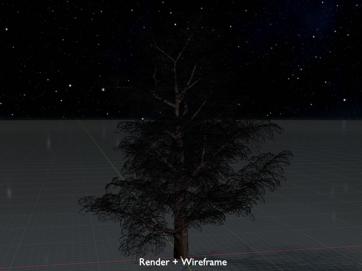 Empress tree winter 30000mm Low-poly 3D model_5