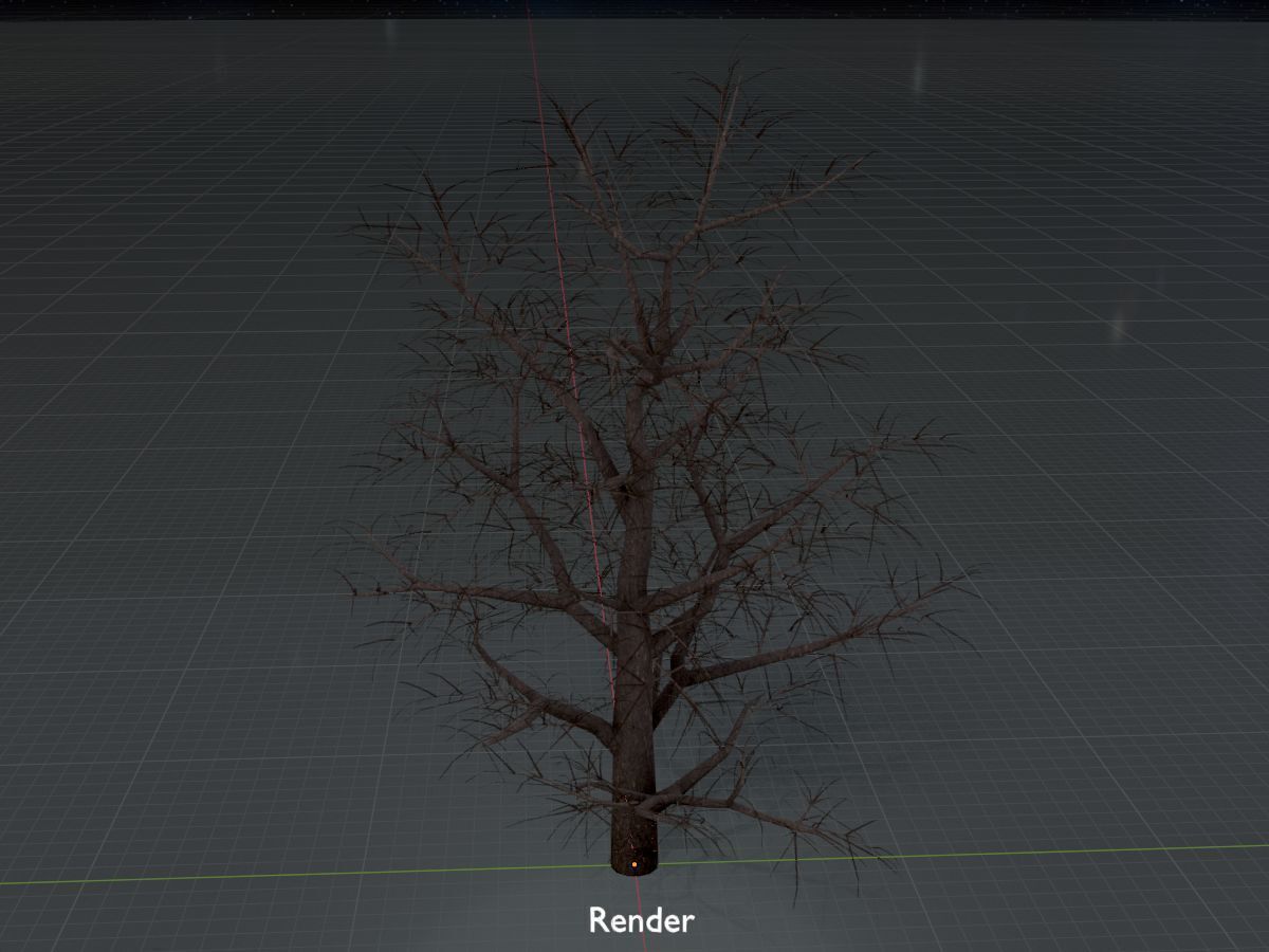 Empress tree winter 30000mm Low-poly 3D model_16