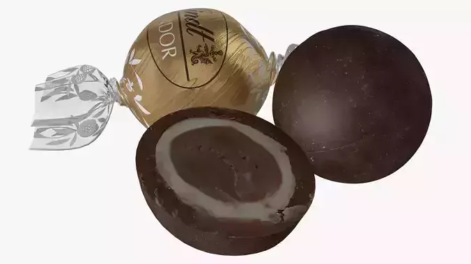 Lindt LINDOR Gold Fudge Swirl Chocolate 3D model