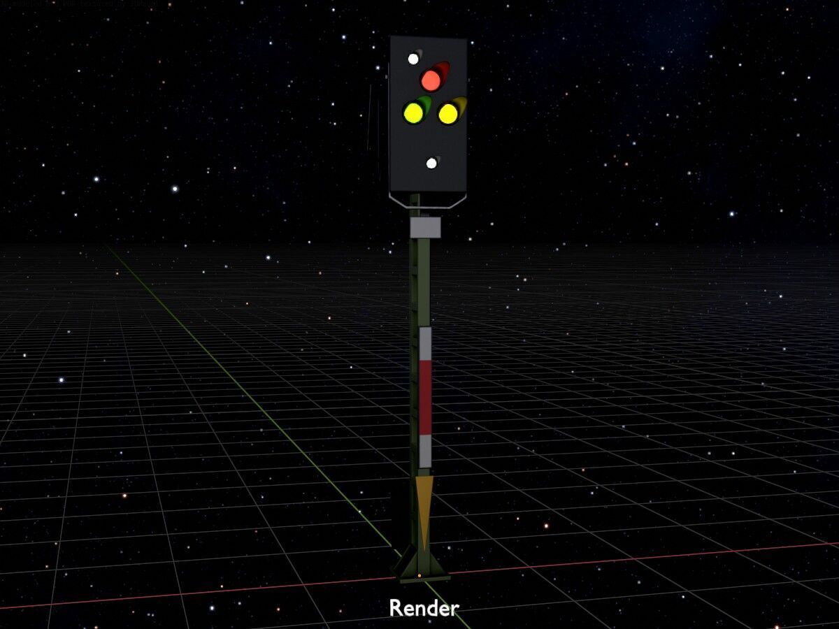 KS Railway Signal Post 4500mm Version-7 Low-poly 3D model_17