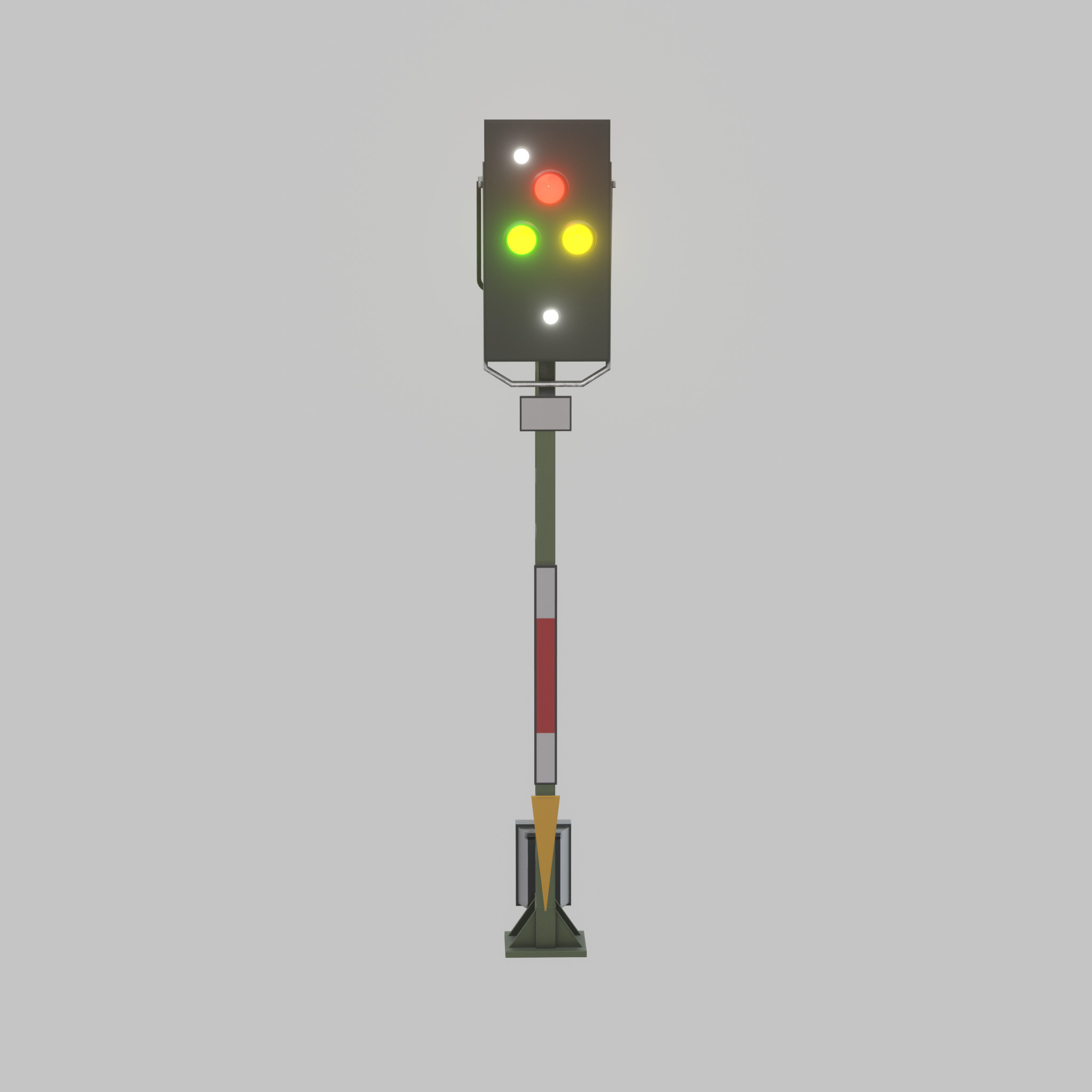 KS Railway Signal Post 4500mm Version-7 Low-poly 3D model_21