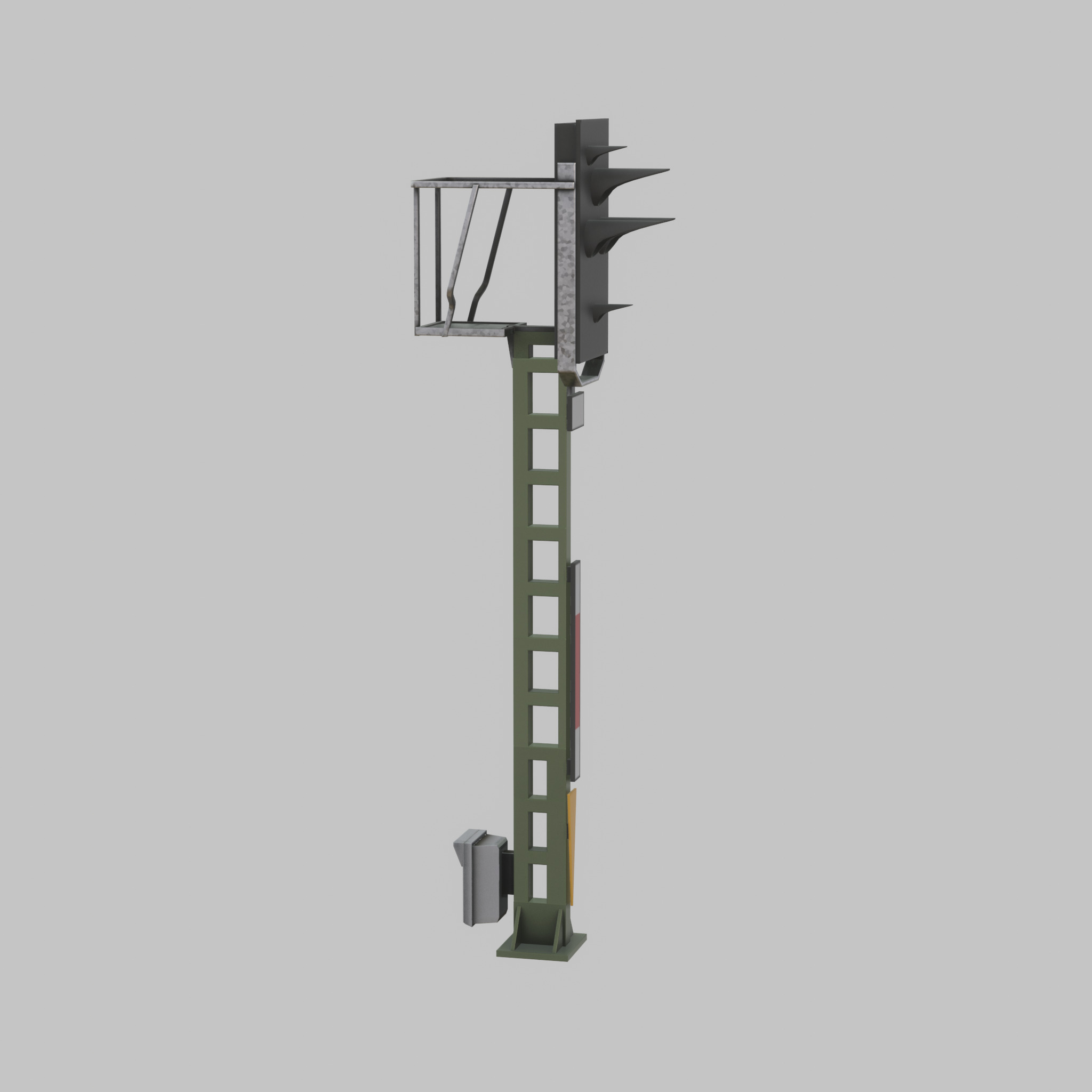 KS Railway Signal Post 4500mm Version-7 Low-poly 3D model_33