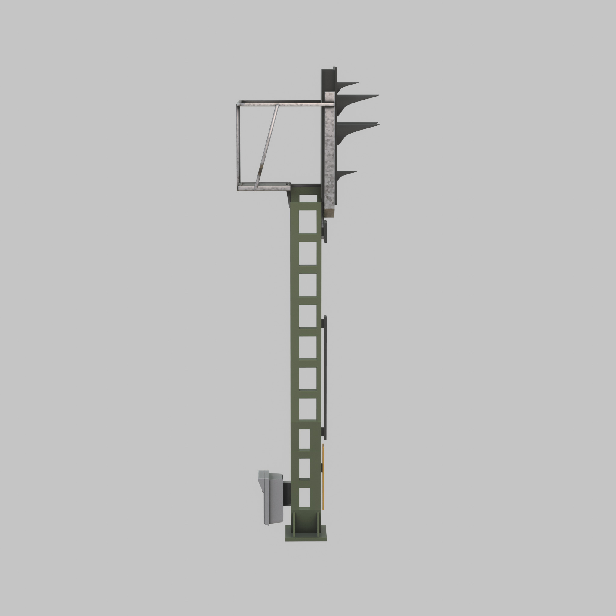 KS Railway Signal Post 4500mm Version-7 Low-poly 3D model_31