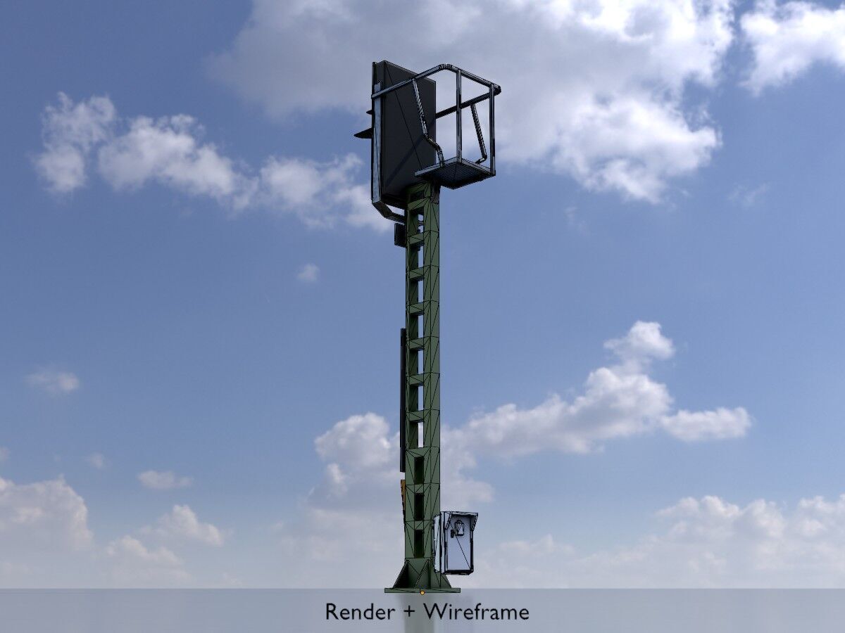 KS Railway Signal Post 4500mm Version-7 Low-poly 3D model_6