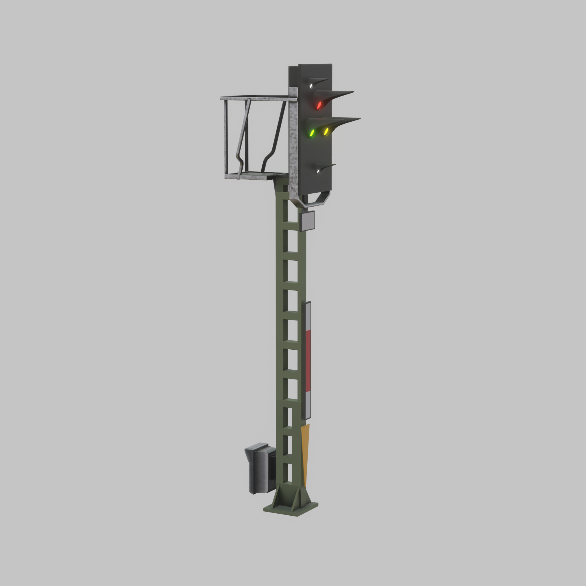 KS Railway Signal Post 4500mm Version-7 Low-poly 3D model_34