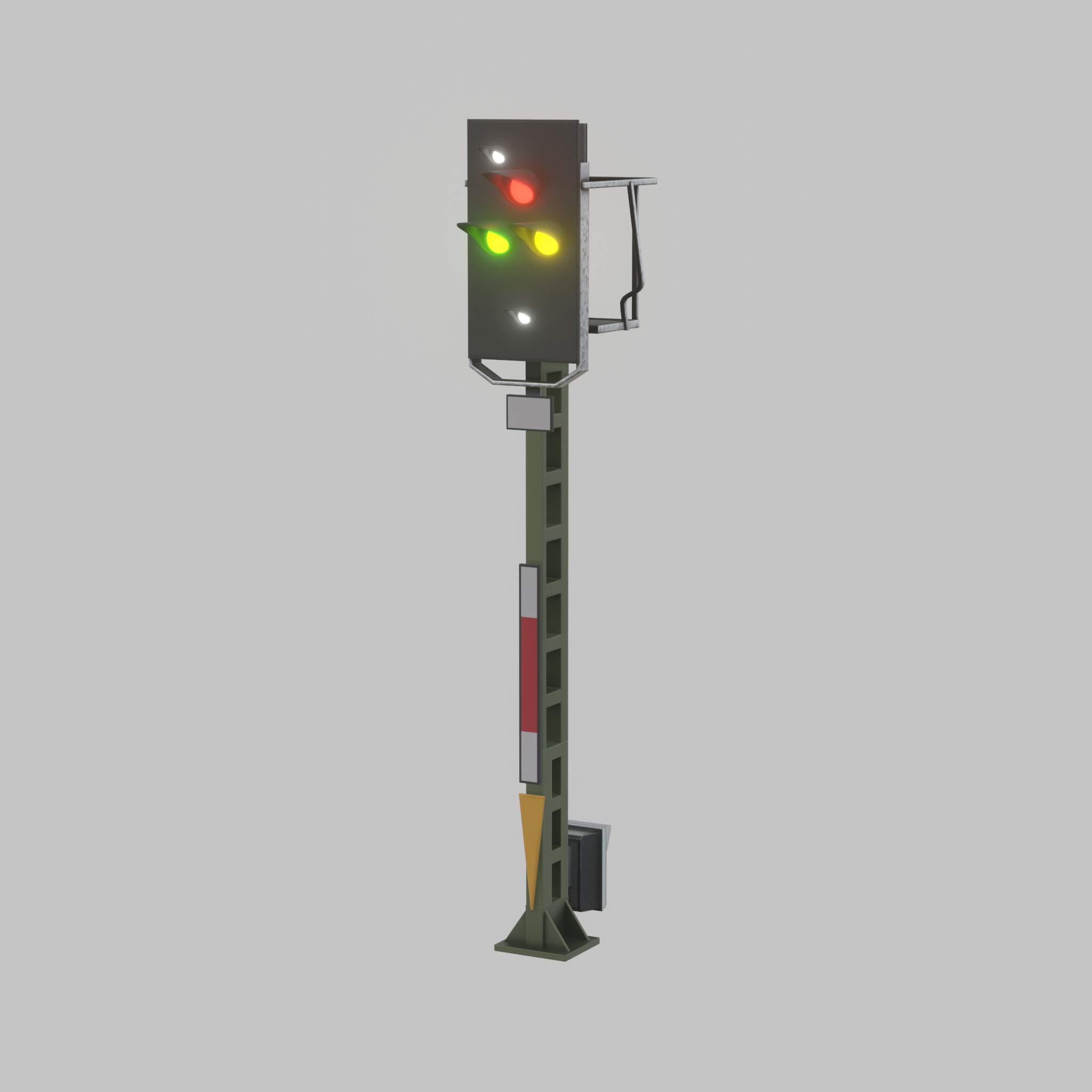 KS Railway Signal Post 4500mm Version-7 Low-poly 3D model_39