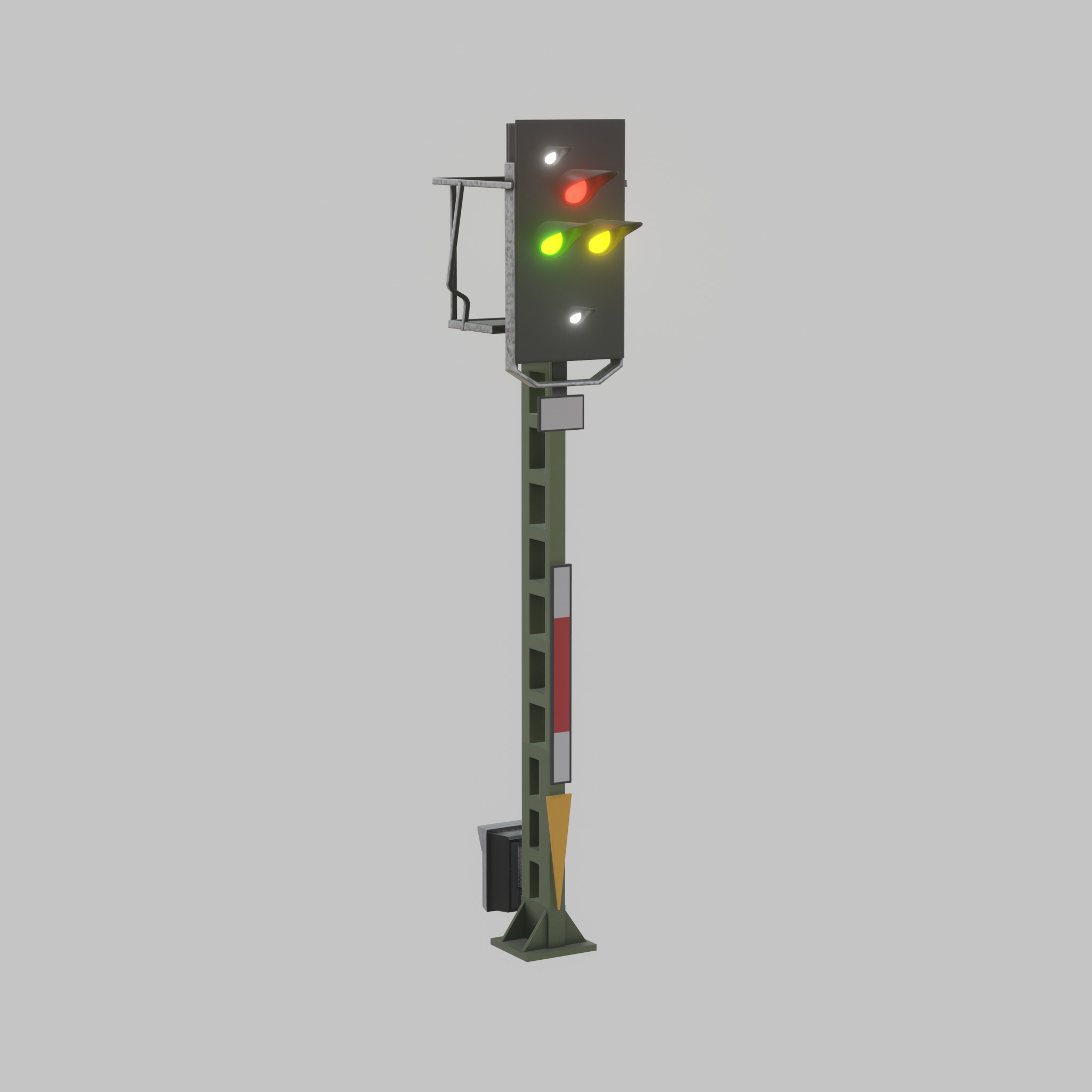 KS Railway Signal Post 4500mm Version-7 Low-poly 3D model_36