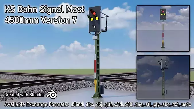 KS Railway Signal Post 4500mm Version-7