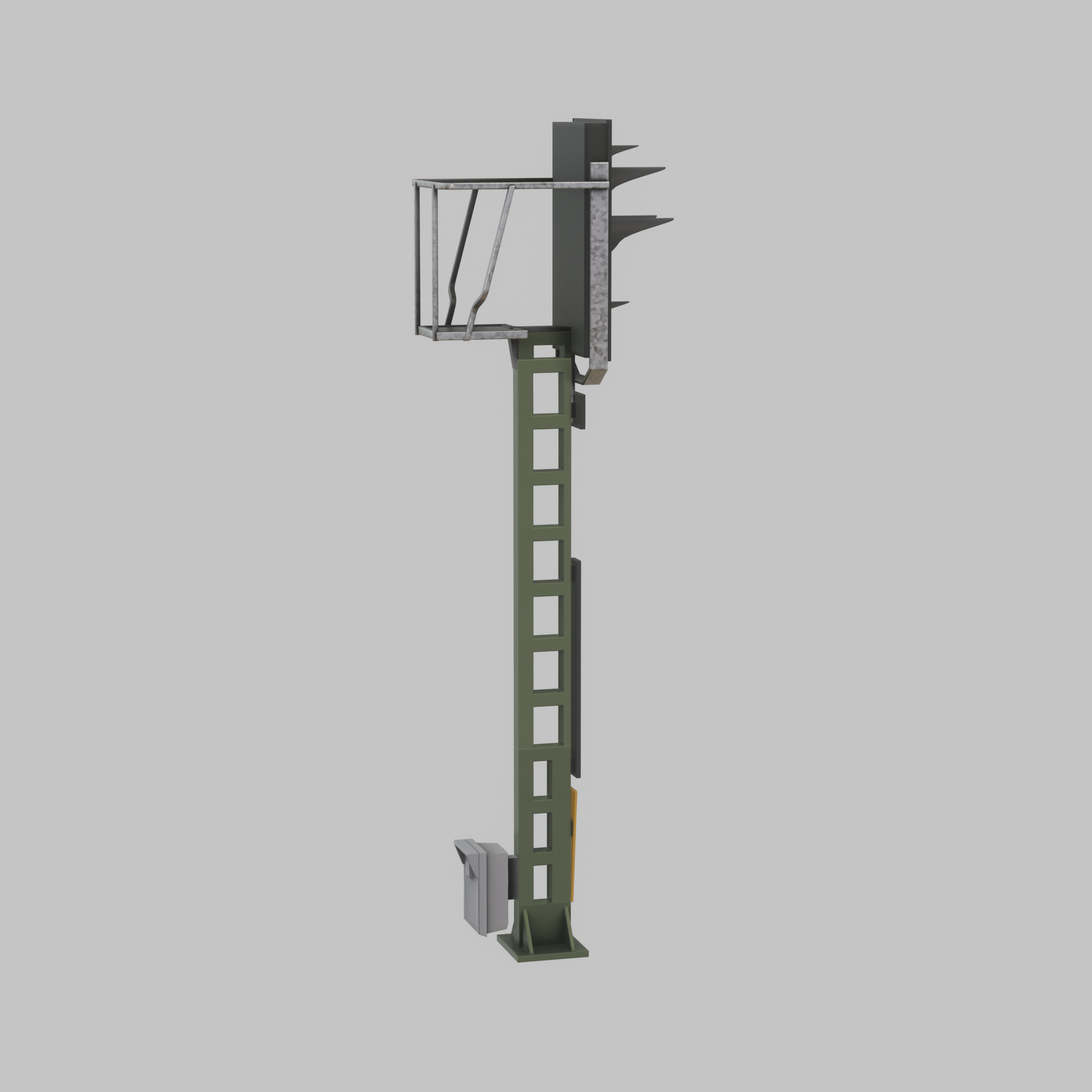 KS Railway Signal Post 4500mm Version-7 Low-poly 3D model_30