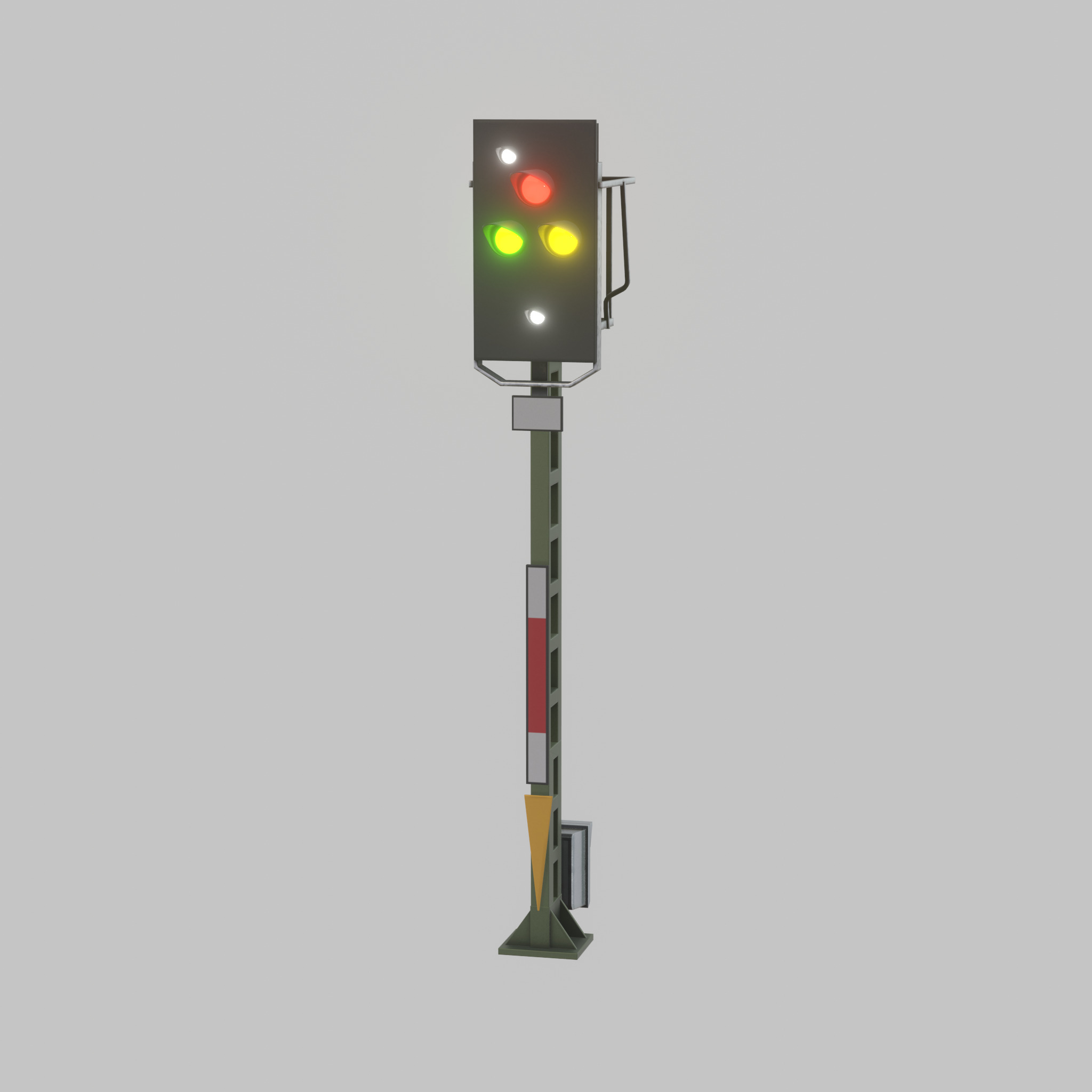 KS Railway Signal Post 4500mm Version-7 Low-poly 3D model_32