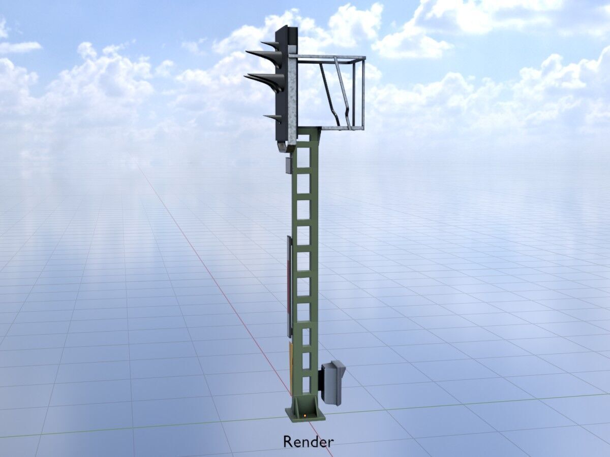 KS Railway Signal Post 4500mm Version-7 Low-poly 3D model_18