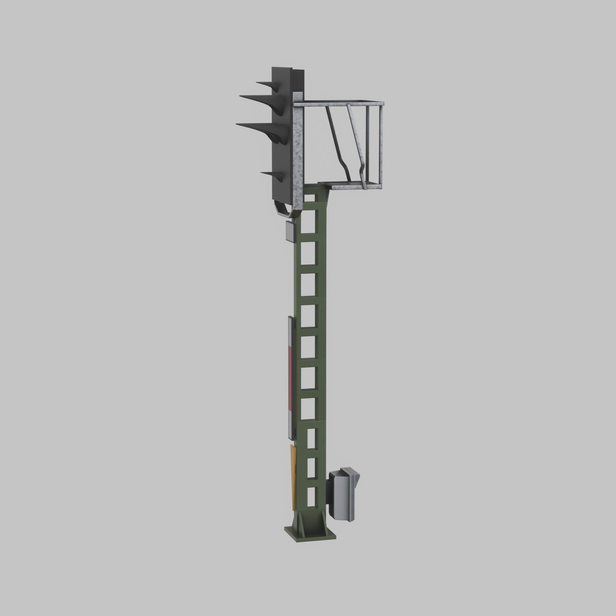 KS Railway Signal Post 4500mm Version-7 Low-poly 3D model_42