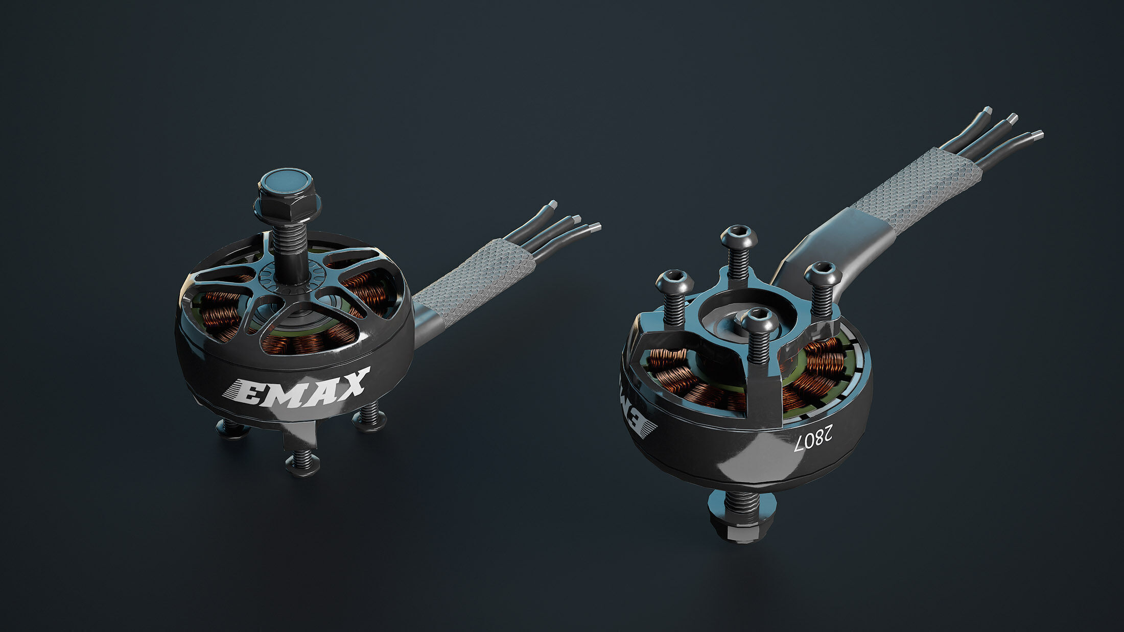 FPV Drone Parts Set Vol 2 Low-poly 3D model_8