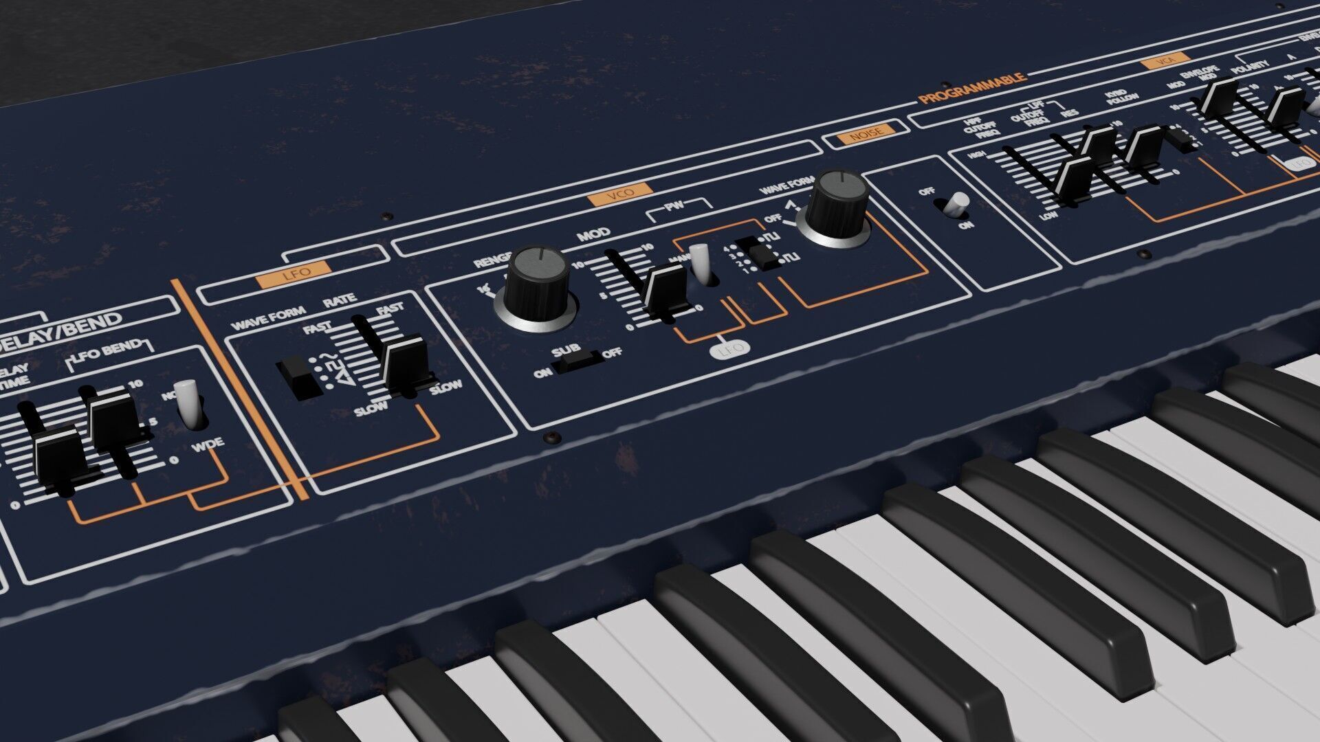 Synthesizer Roland Jupiter 4 3D model_5