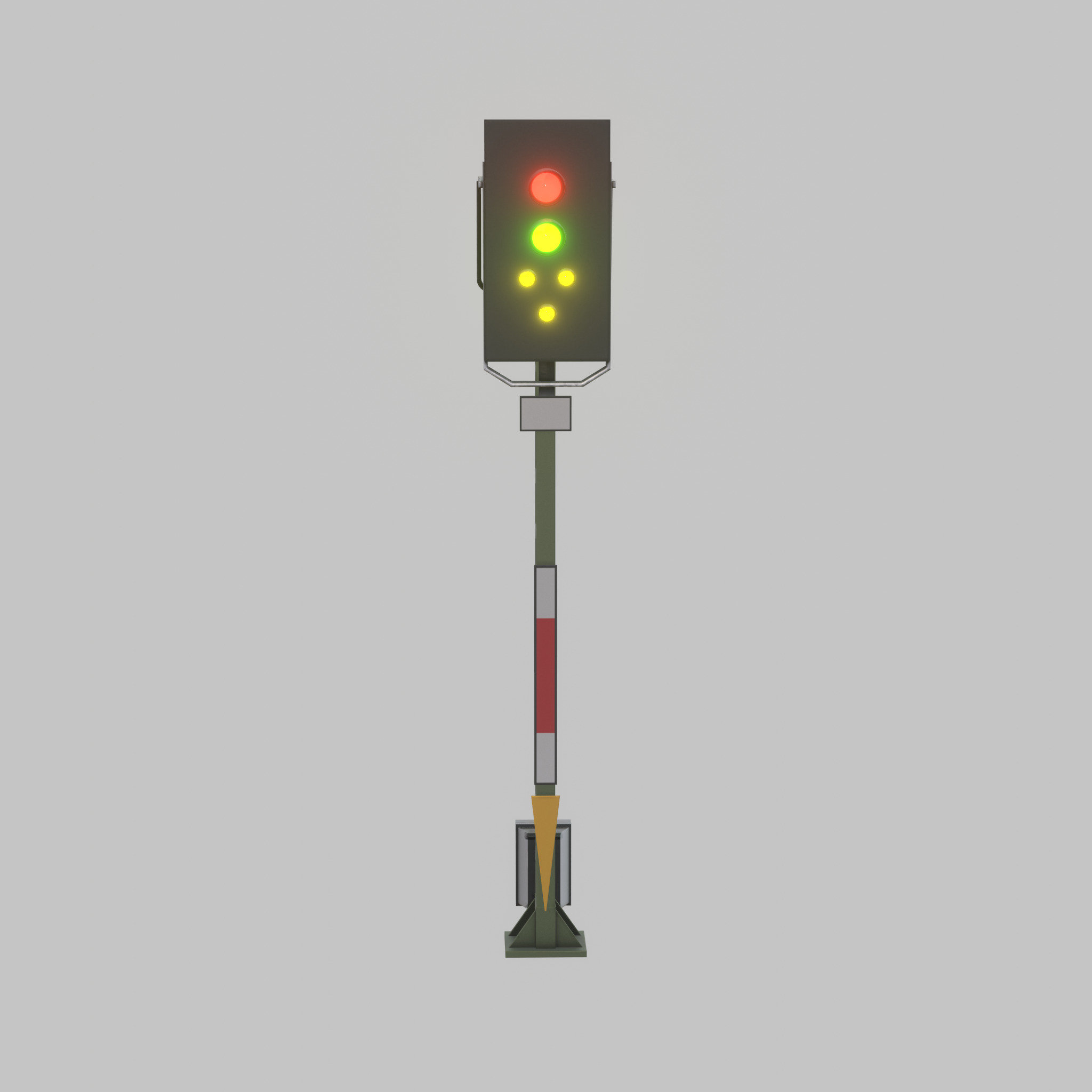 KS Railway Signal Post 4500mm Version-8 Low-poly 3D model_21