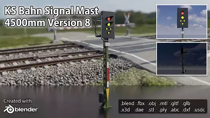 KS Railway Signal Post 4500mm Version-8