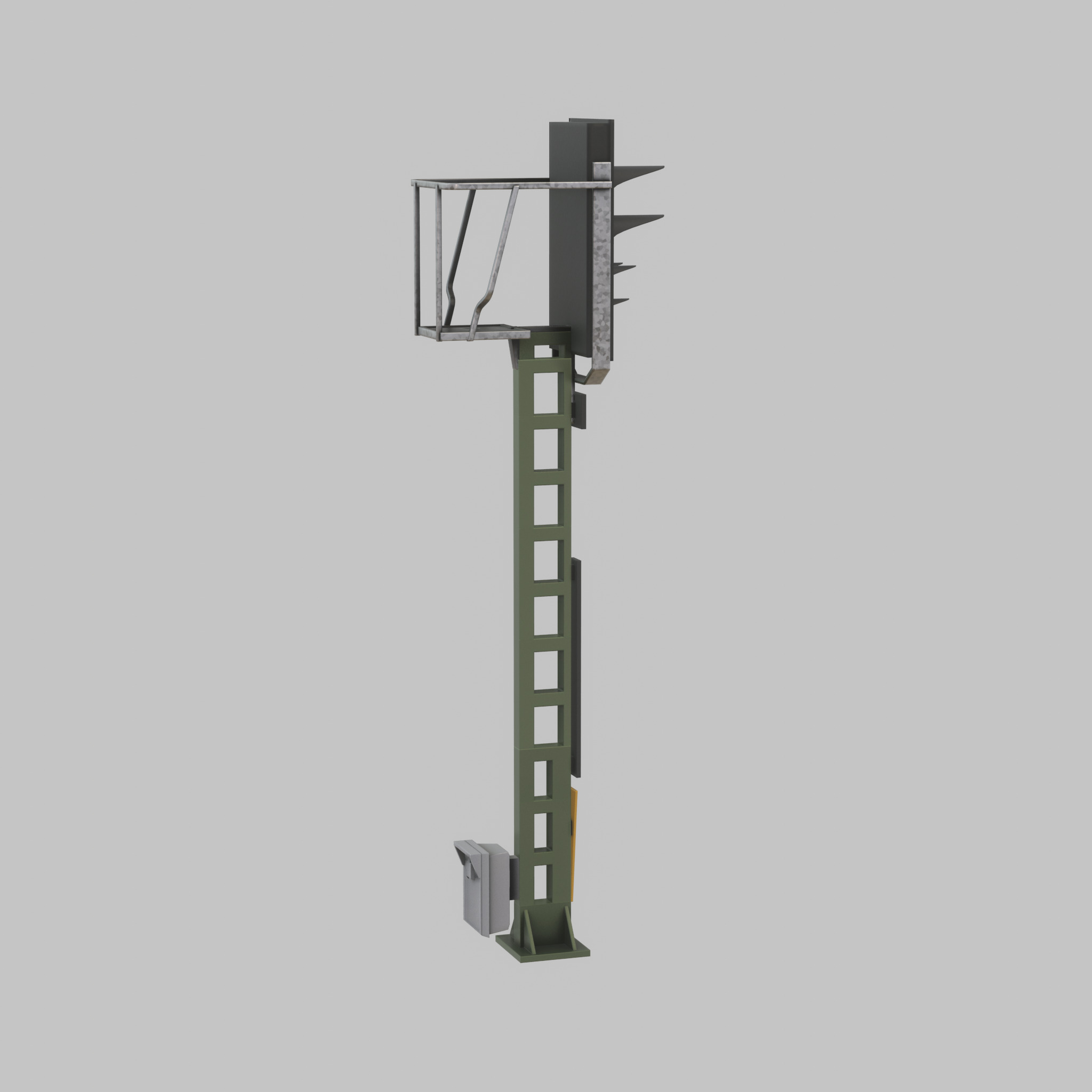 KS Railway Signal Post 4500mm Version-8 Low-poly 3D model_35