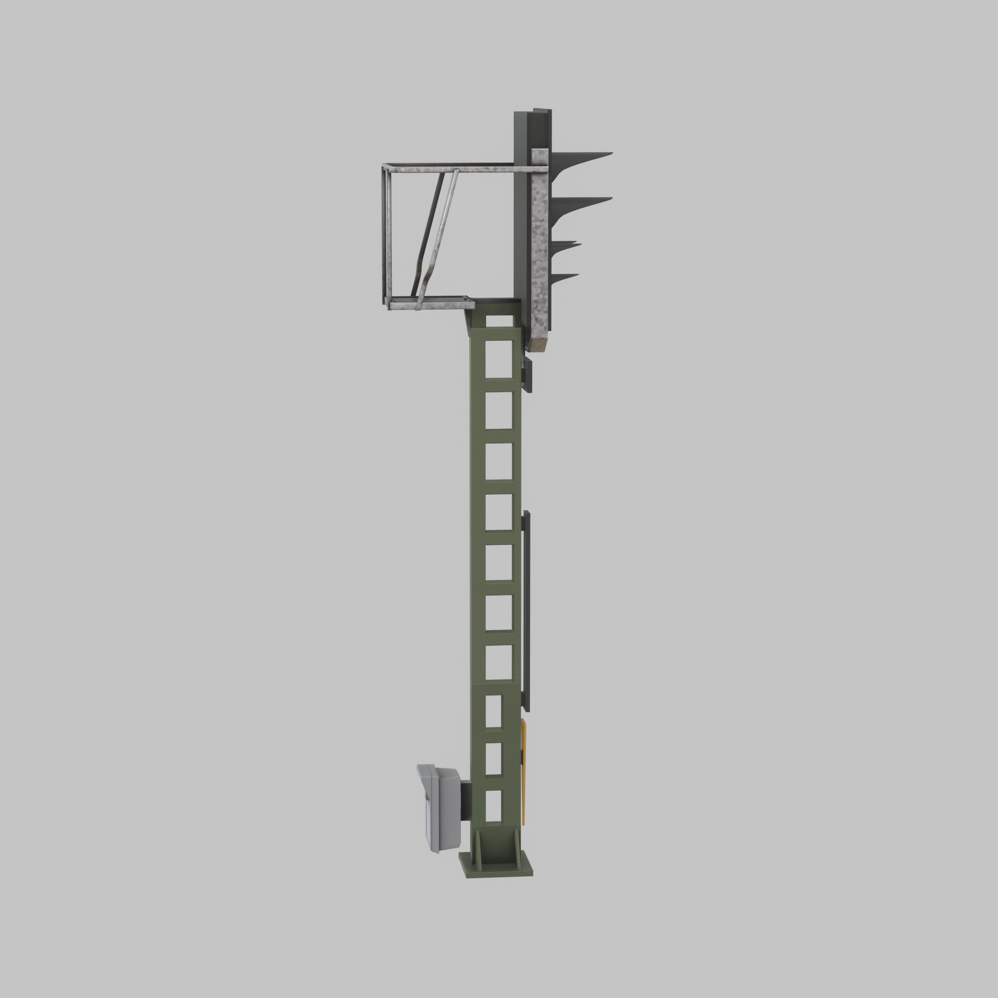 KS Railway Signal Post 4500mm Version-8 Low-poly 3D model_36