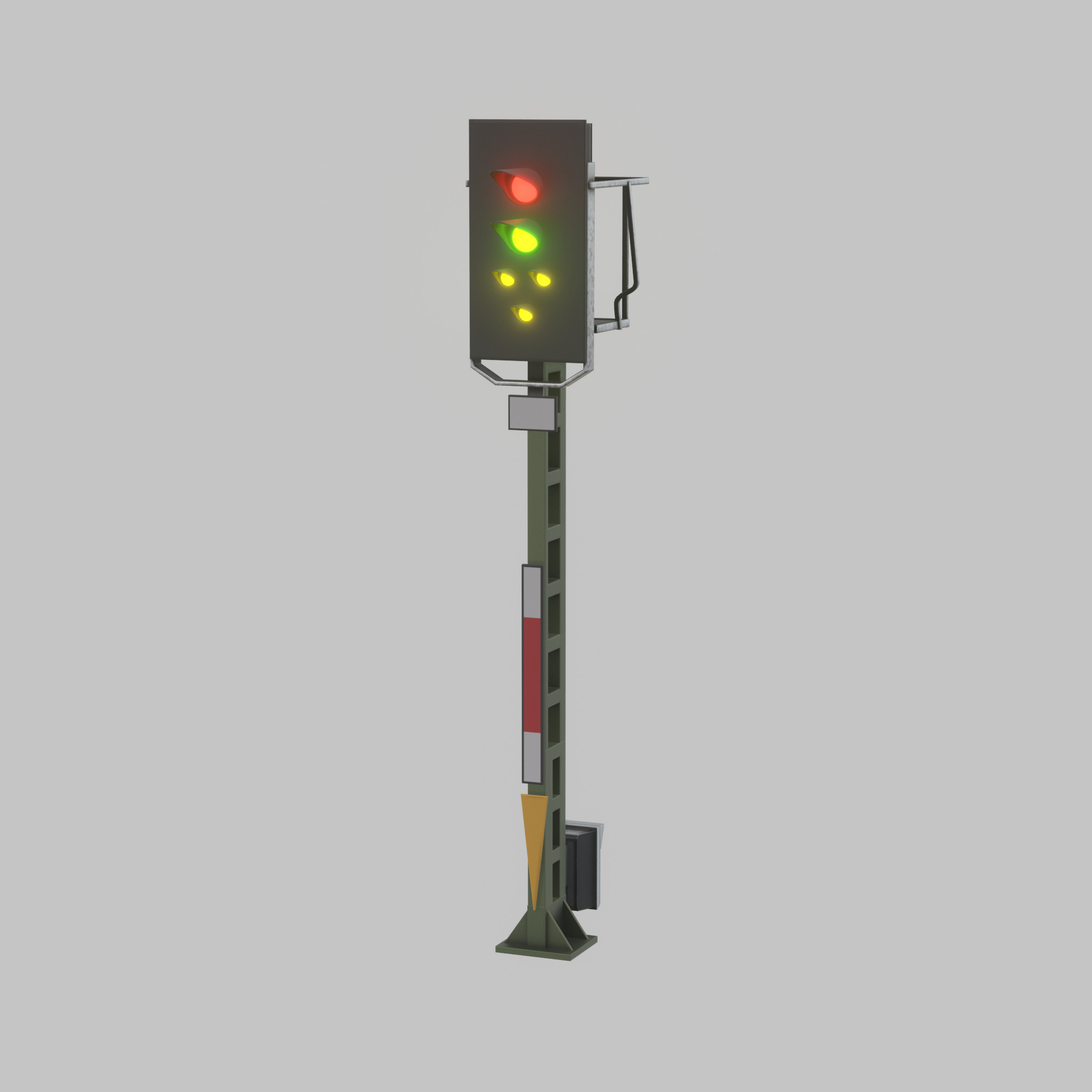 KS Railway Signal Post 4500mm Version-8 Low-poly 3D model_43