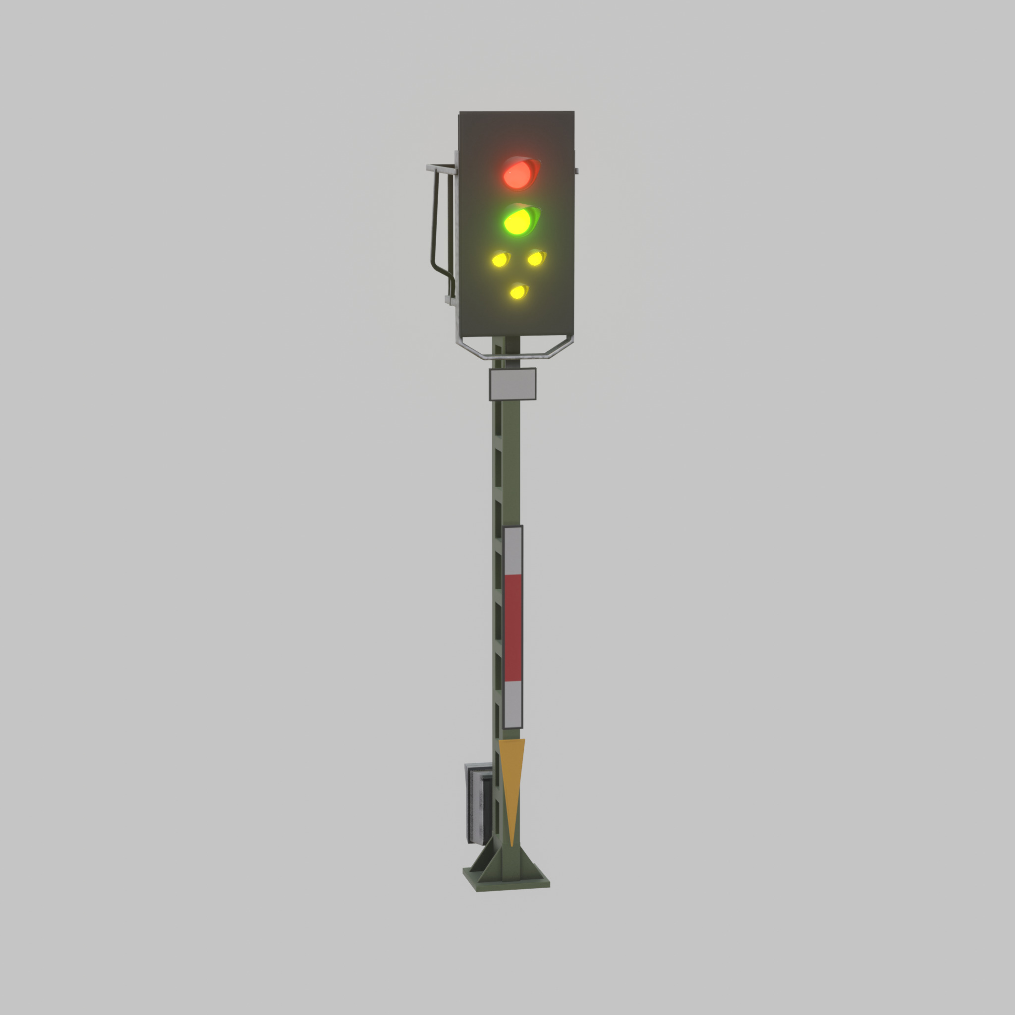KS Railway Signal Post 4500mm Version-8 Low-poly 3D model_44
