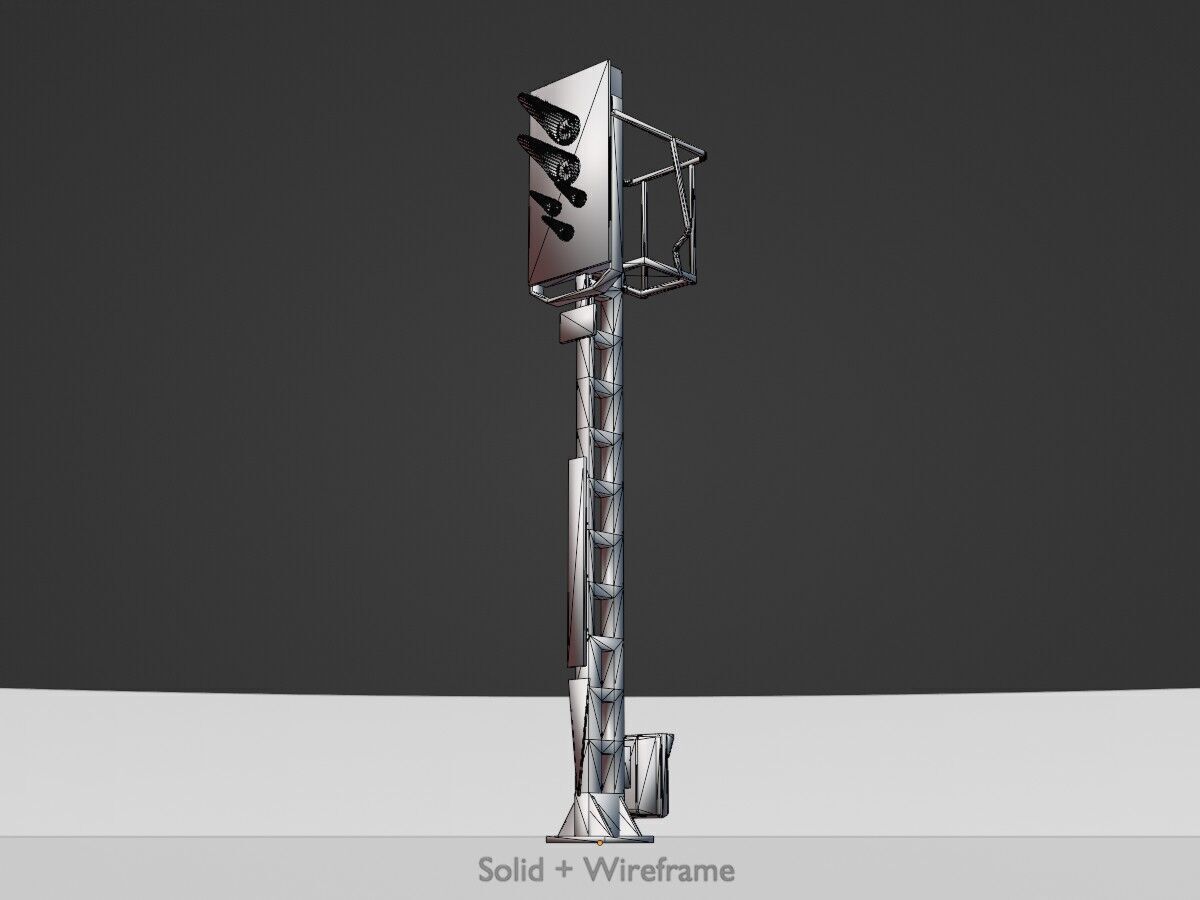 KS Railway Signal Post 4500mm Version-8 Low-poly 3D model_9