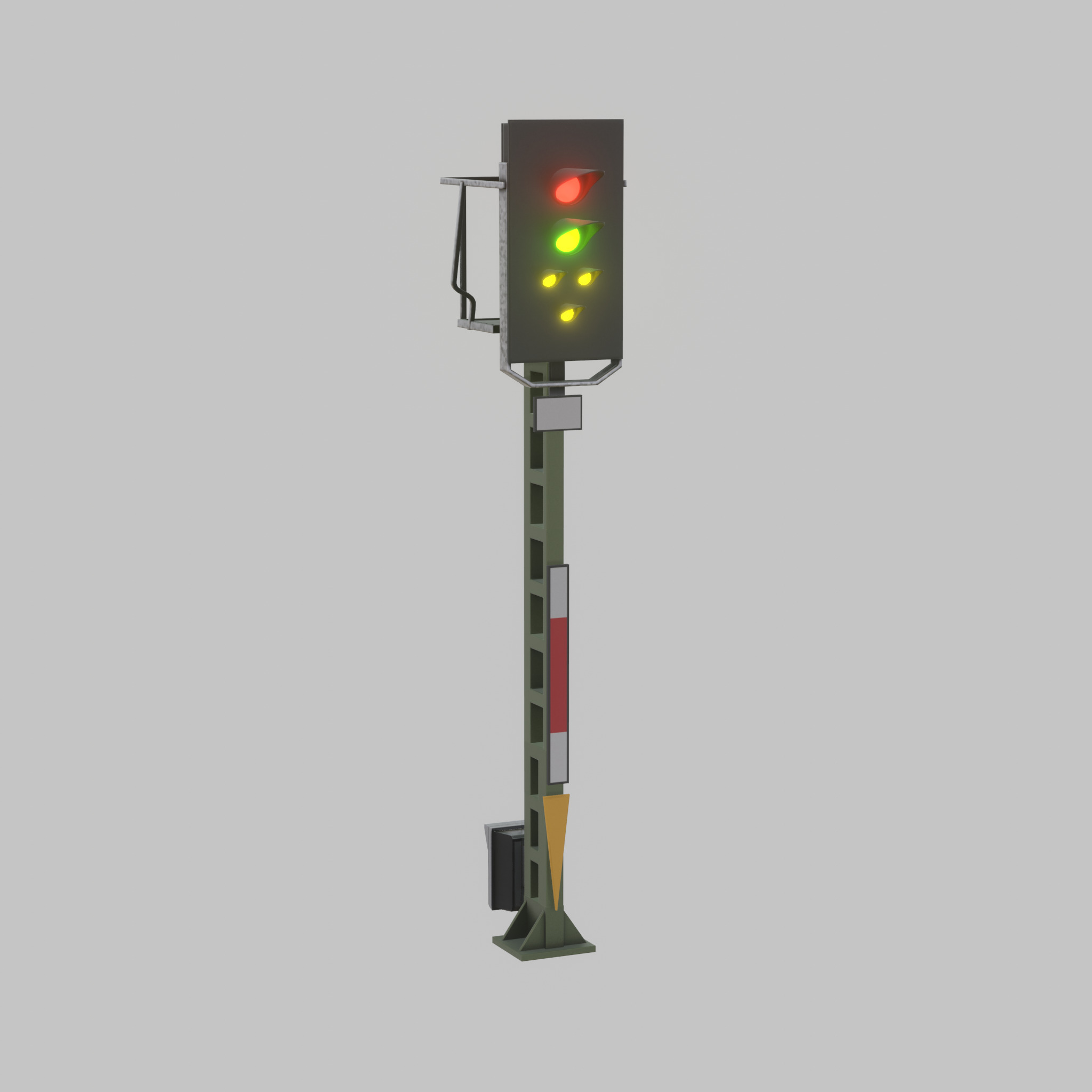 KS Railway Signal Post 4500mm Version-8 Low-poly 3D model_42
