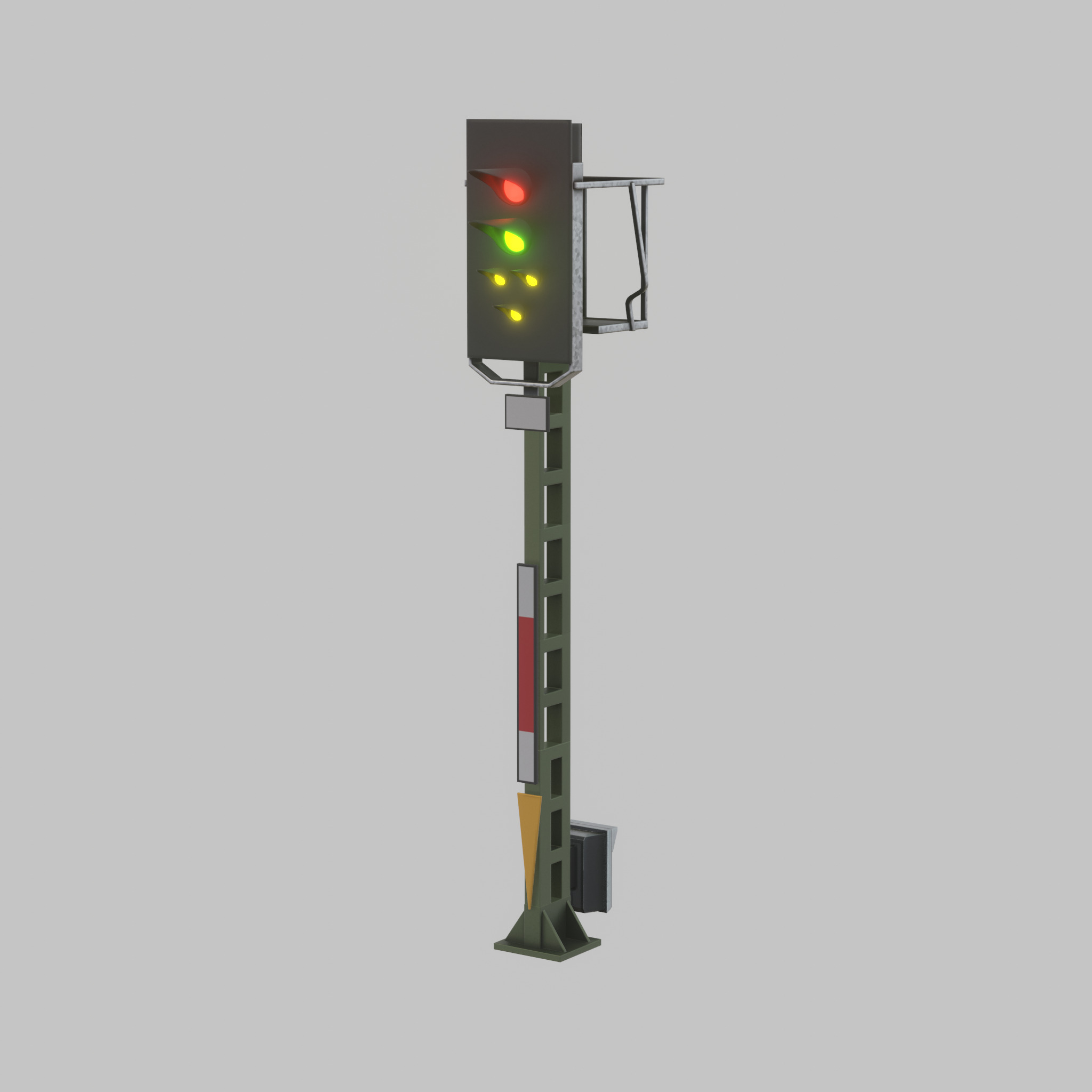 KS Railway Signal Post 4500mm Version-8 Low-poly 3D model_45