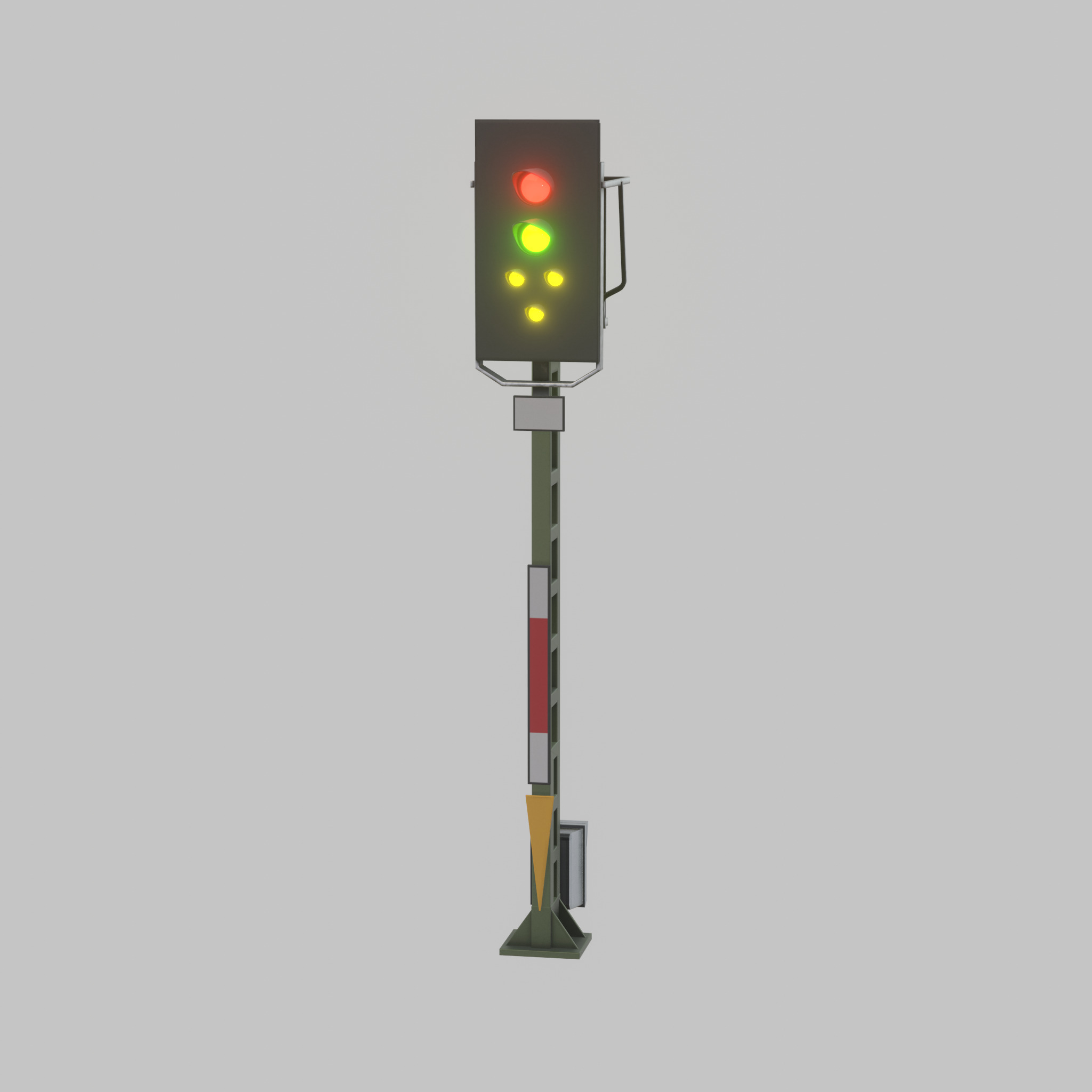 KS Railway Signal Post 4500mm Version-8 Low-poly 3D model_32