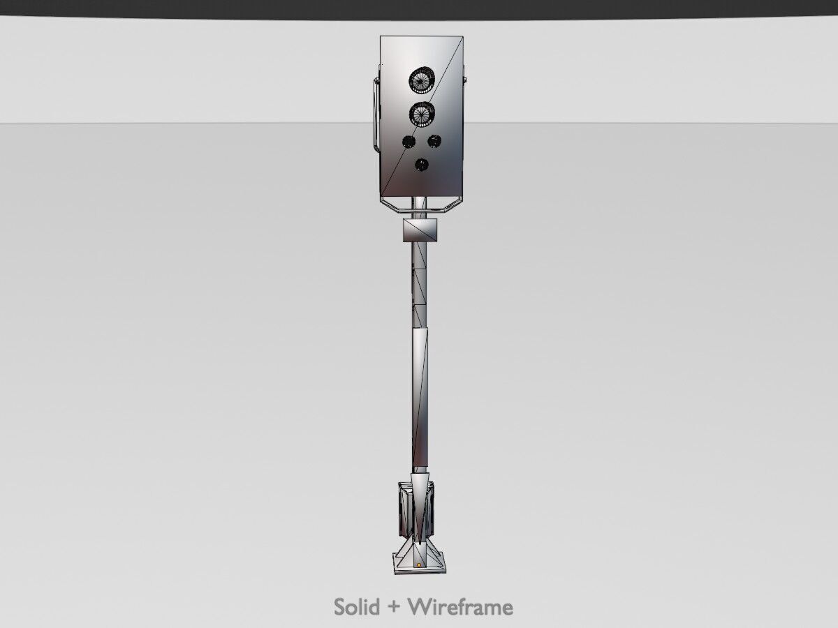 KS Railway Signal Post 4500mm Version-8 Low-poly 3D model_12