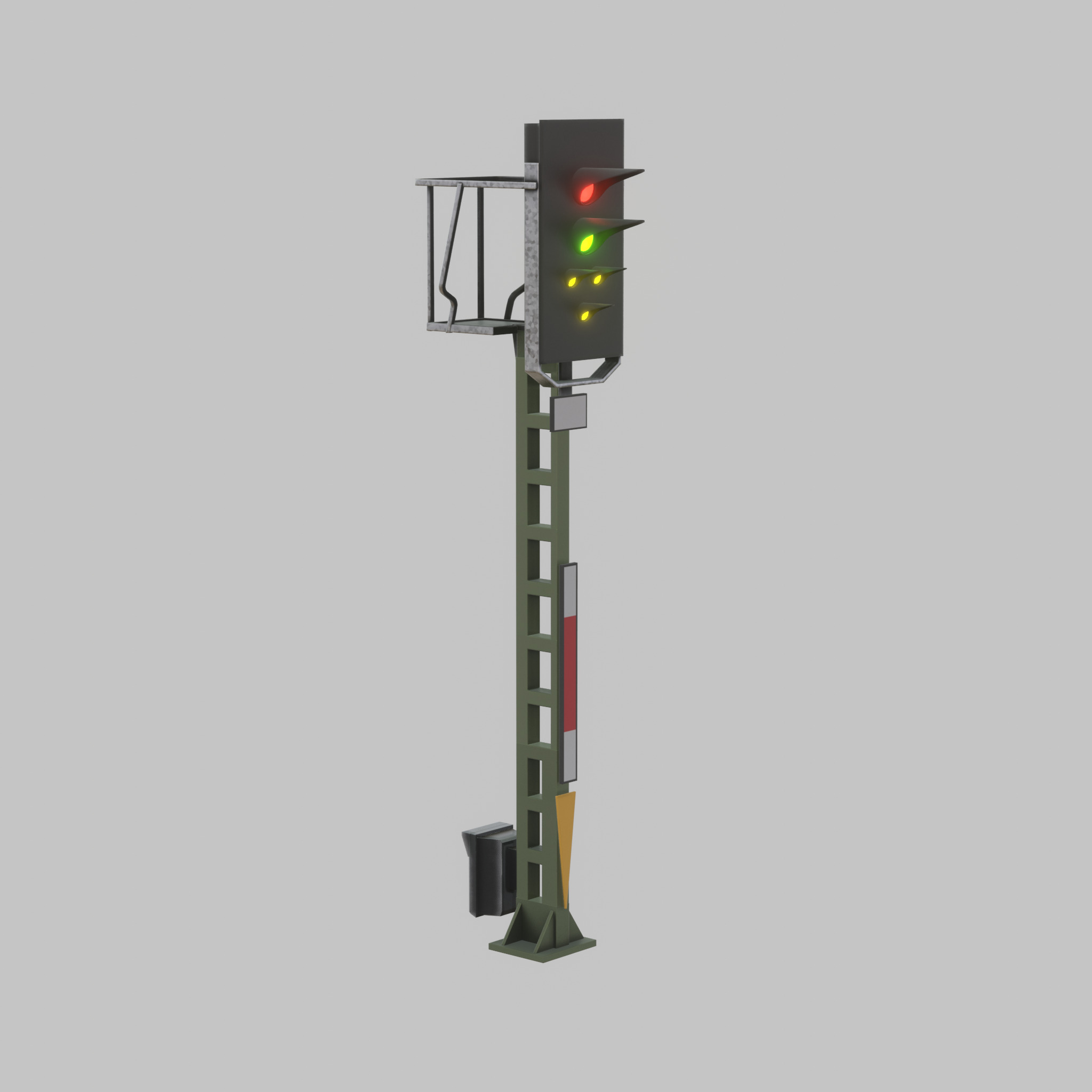 KS Railway Signal Post 4500mm Version-8 Low-poly 3D model_40